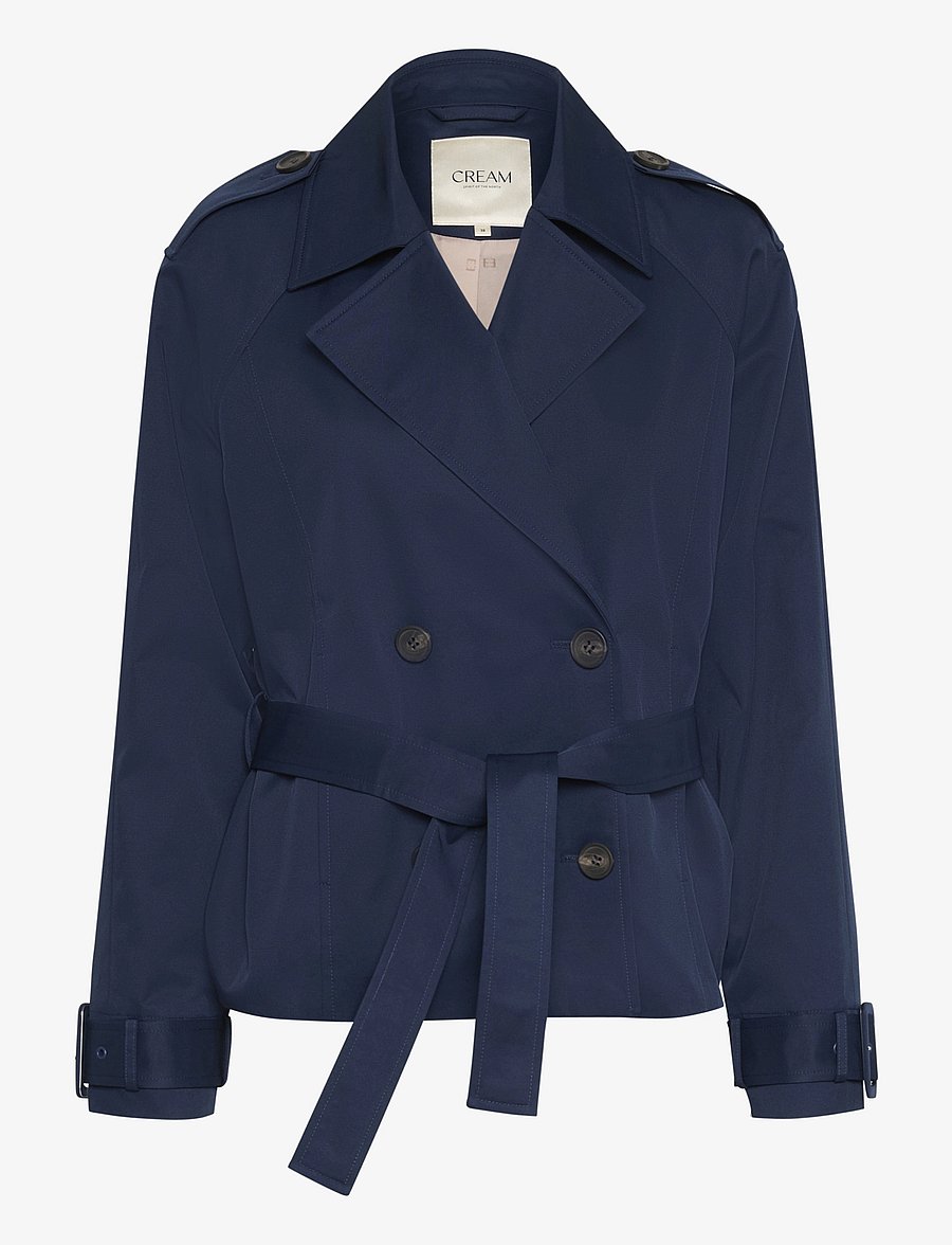 Cream - CRRea Crop Trenchcoat - dress blues - 1