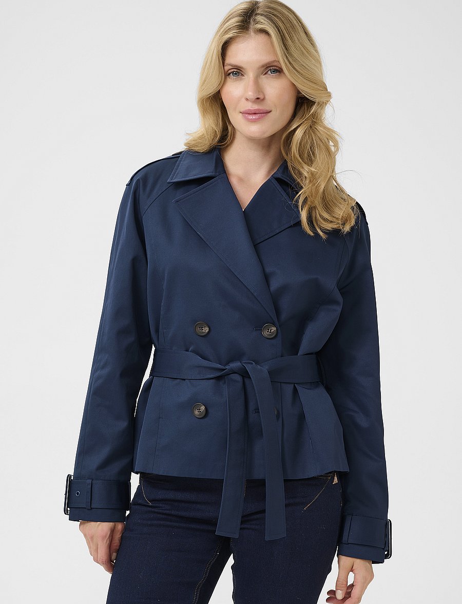 Cream - CRRea Crop Trenchcoat - dress blues - 0