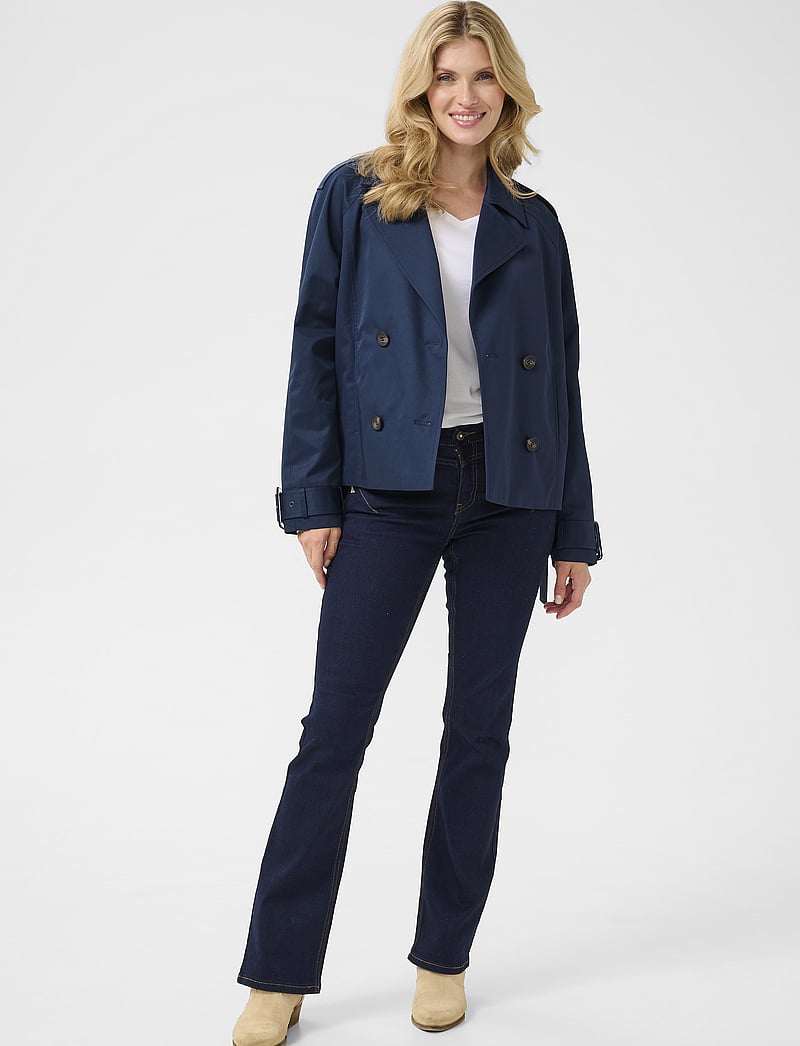 Cream - CRRea Crop Trenchcoat - dress blues - 3
