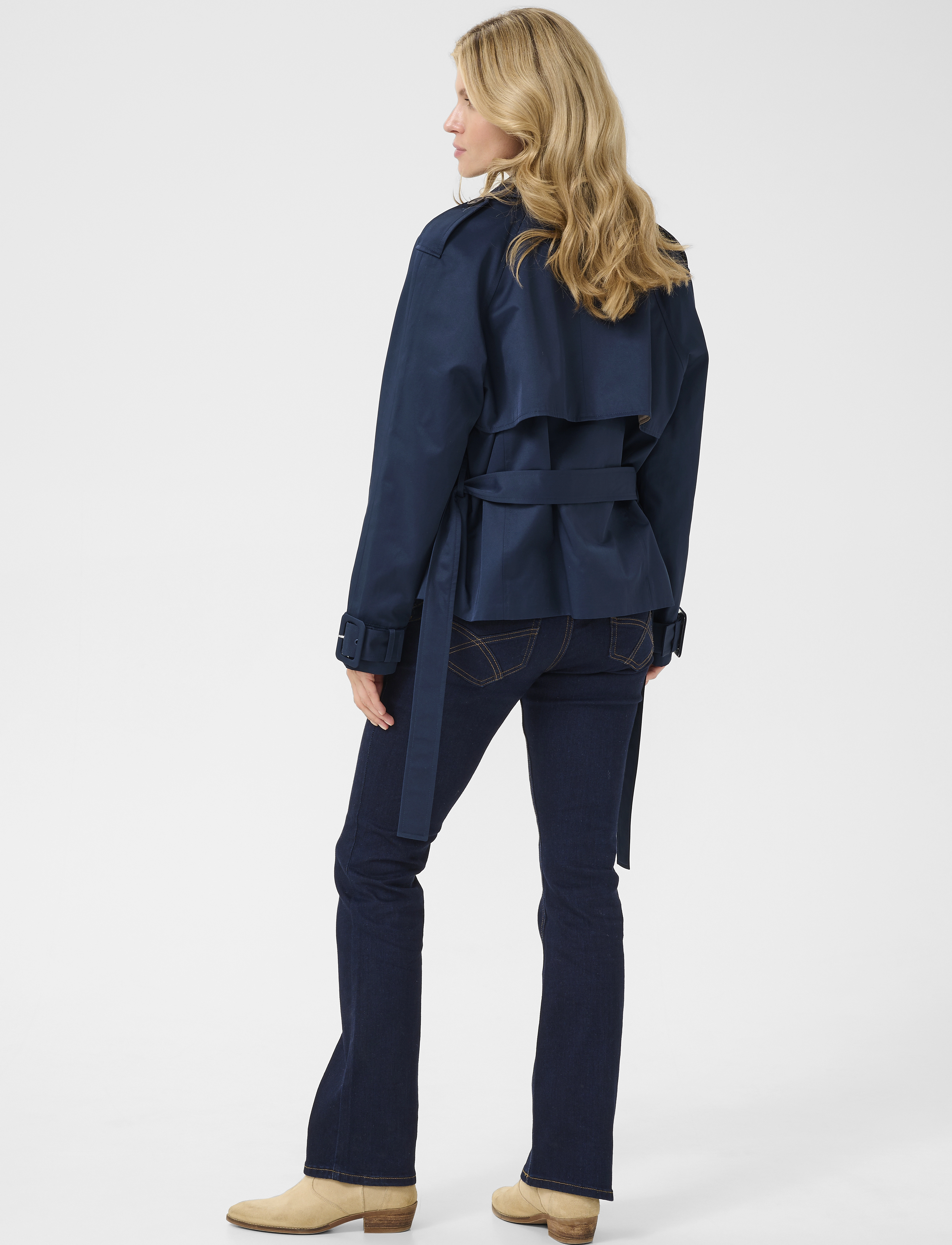 Cream - CRRea Crop Trenchcoat - dress blues - 4