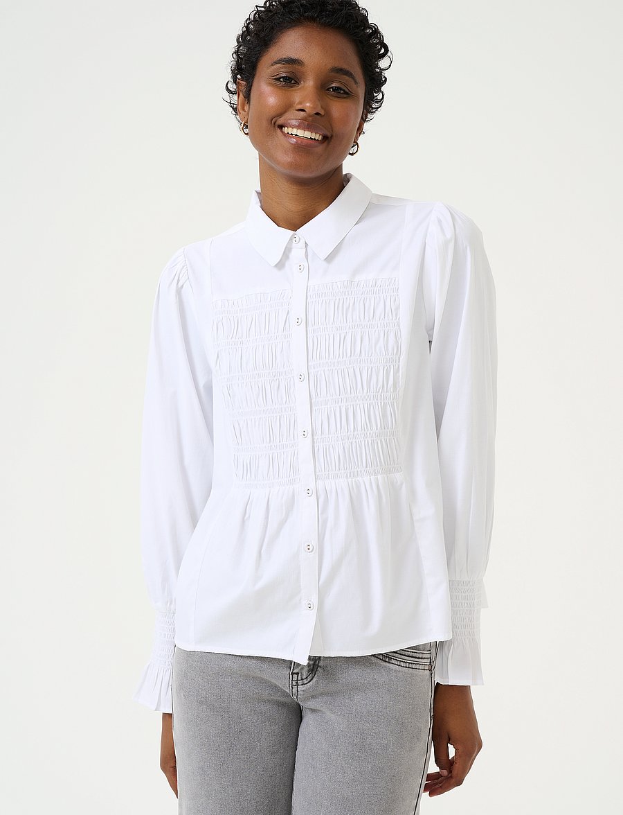Cream - CRAdeline Shirt - langärmlige hemden - snow white - 0