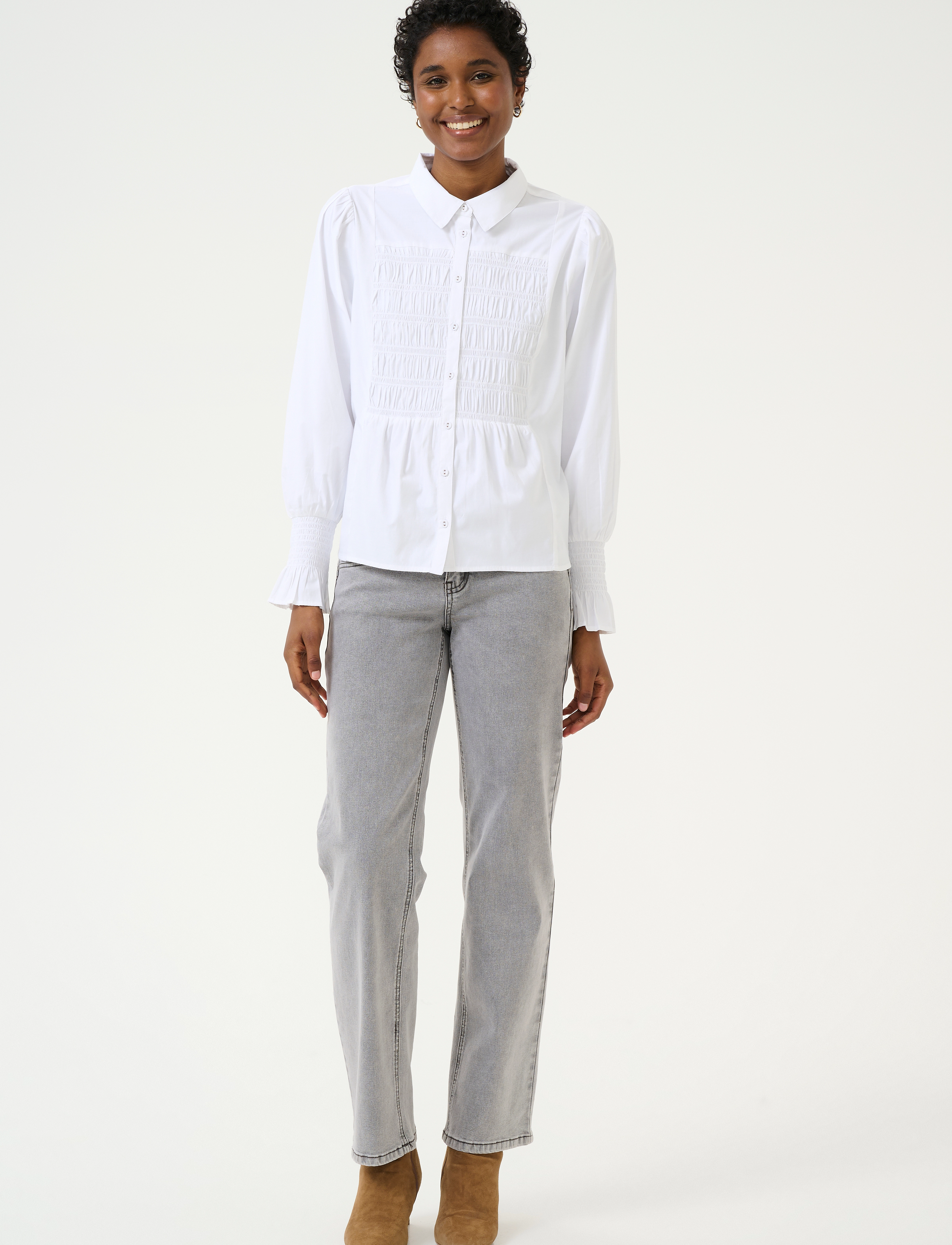 Cream - CRAdeline Shirt - langærmede skjorter - snow white - 3