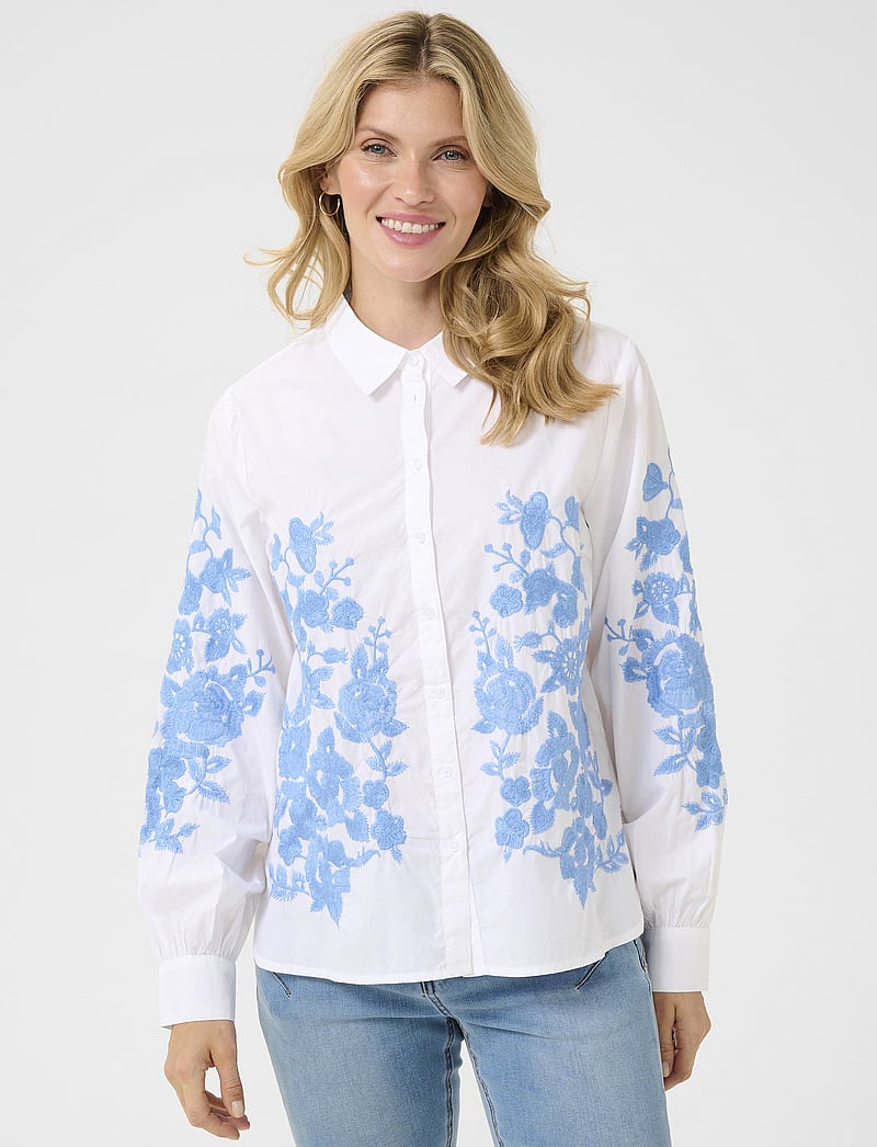 Cream - CRDaisy Shirt - white/lake blue - 0
