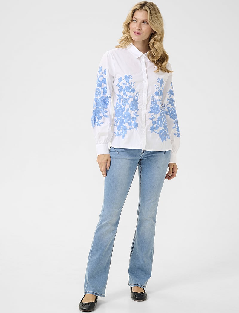 Cream - CRDaisy Shirt - white/lake blue - 3