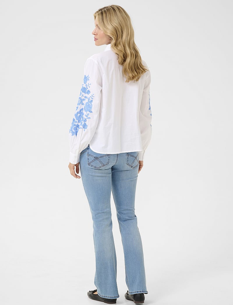 Cream - CRDaisy Shirt - white/lake blue - 4