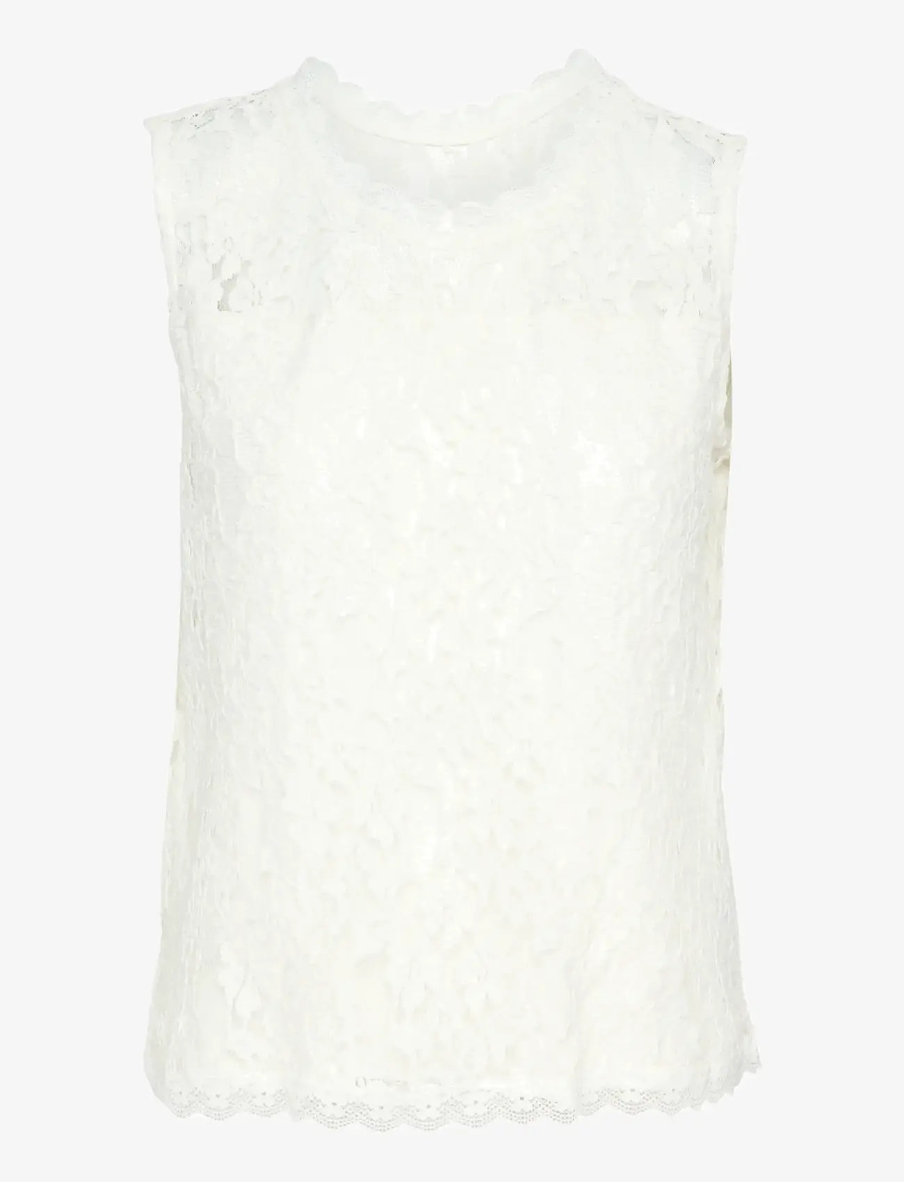 Cream - CRKit Lace Top - Ærmeløse bluser - snow white - 1