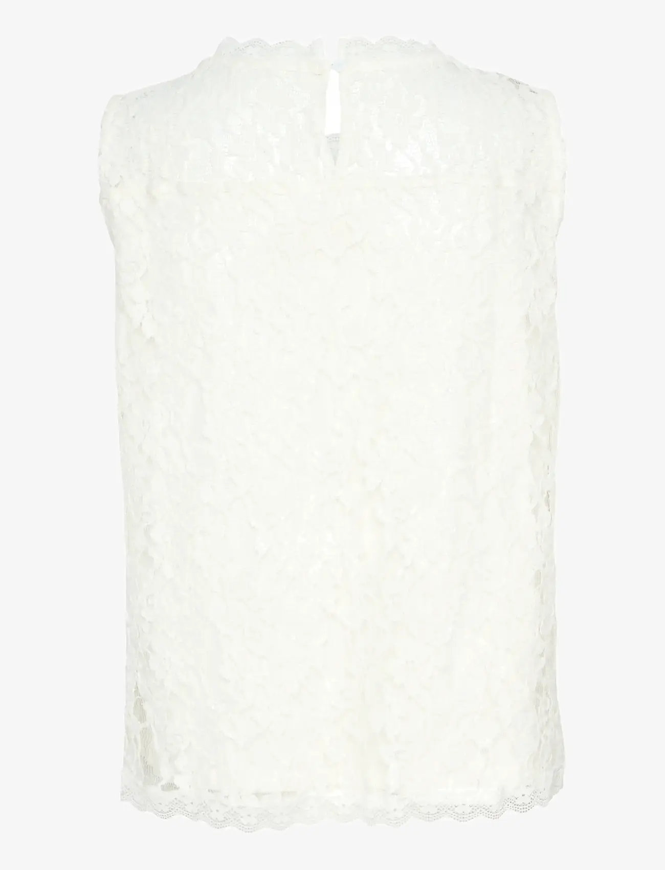 Cream - CRKit Lace Top - Ærmeløse bluser - snow white - 2