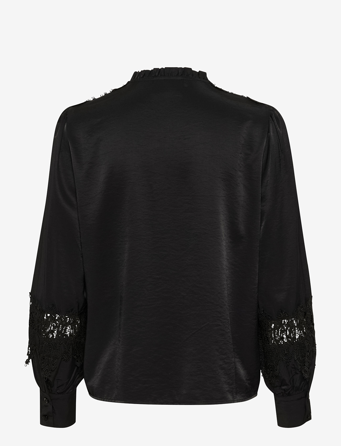 Cream - CRLuna Lace Shirt - long-sleeved shirts - pitch black - 2