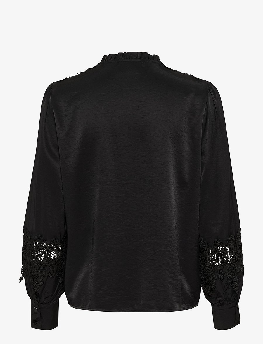 Cream - CRLuna Lace Shirt - langärmlige hemden - pitch black - 2