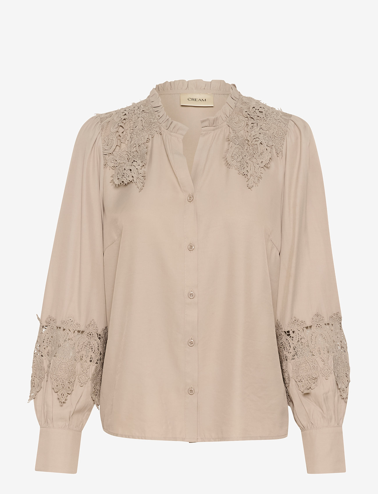 Cream - CRLuna Lace Shirt - långärmade skjortor - string - 1