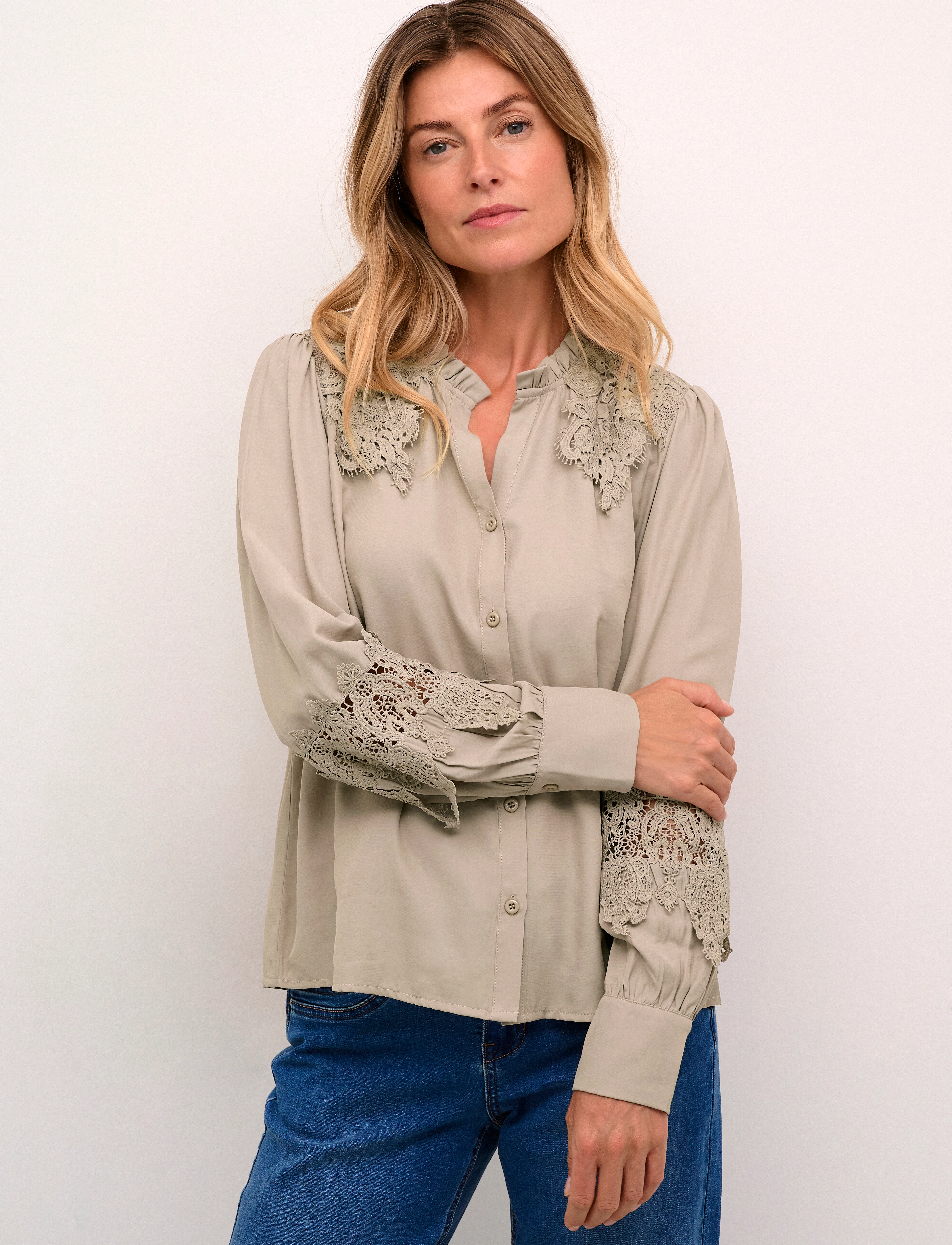 Cream CRLuna Lace Shirt - Hemden - STRING / beige