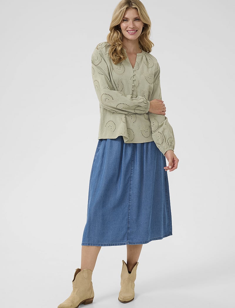 Cream - CRDelia Blouse - pikkade varrukatega pluusid - tea - 3