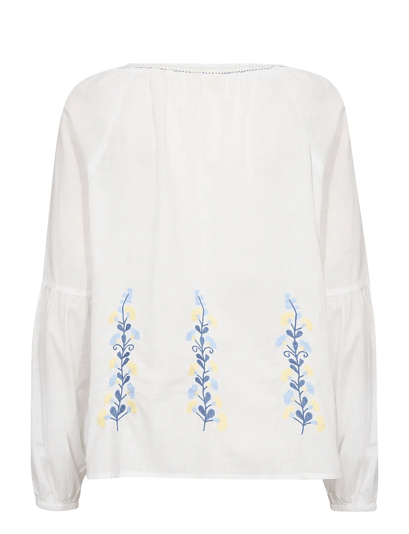 Cream - CRSara Blouse - langärmlige blusen - snow white blue yellow emb - 2
