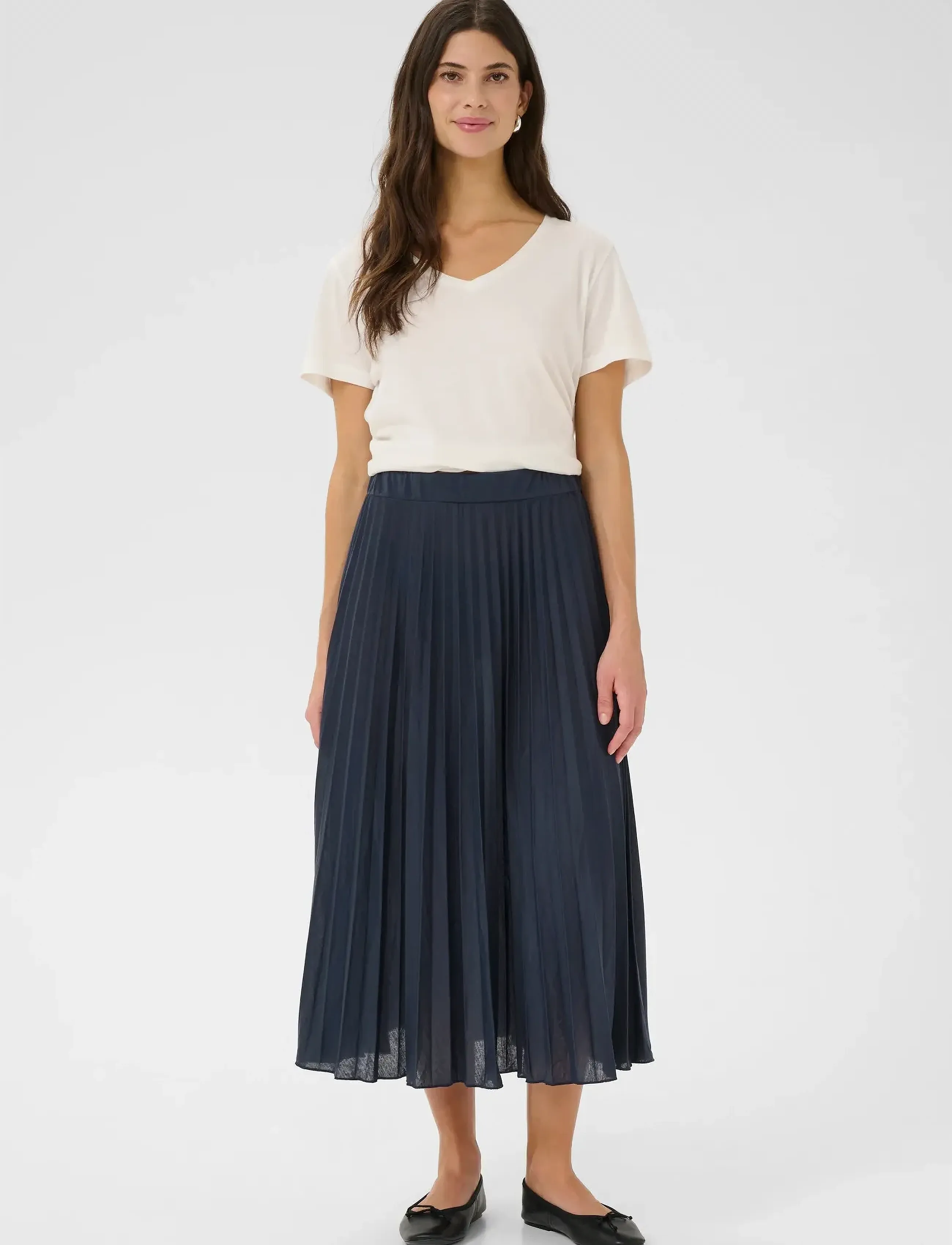 Cream - CRFolo Plissé Skirt - dress blues - 3