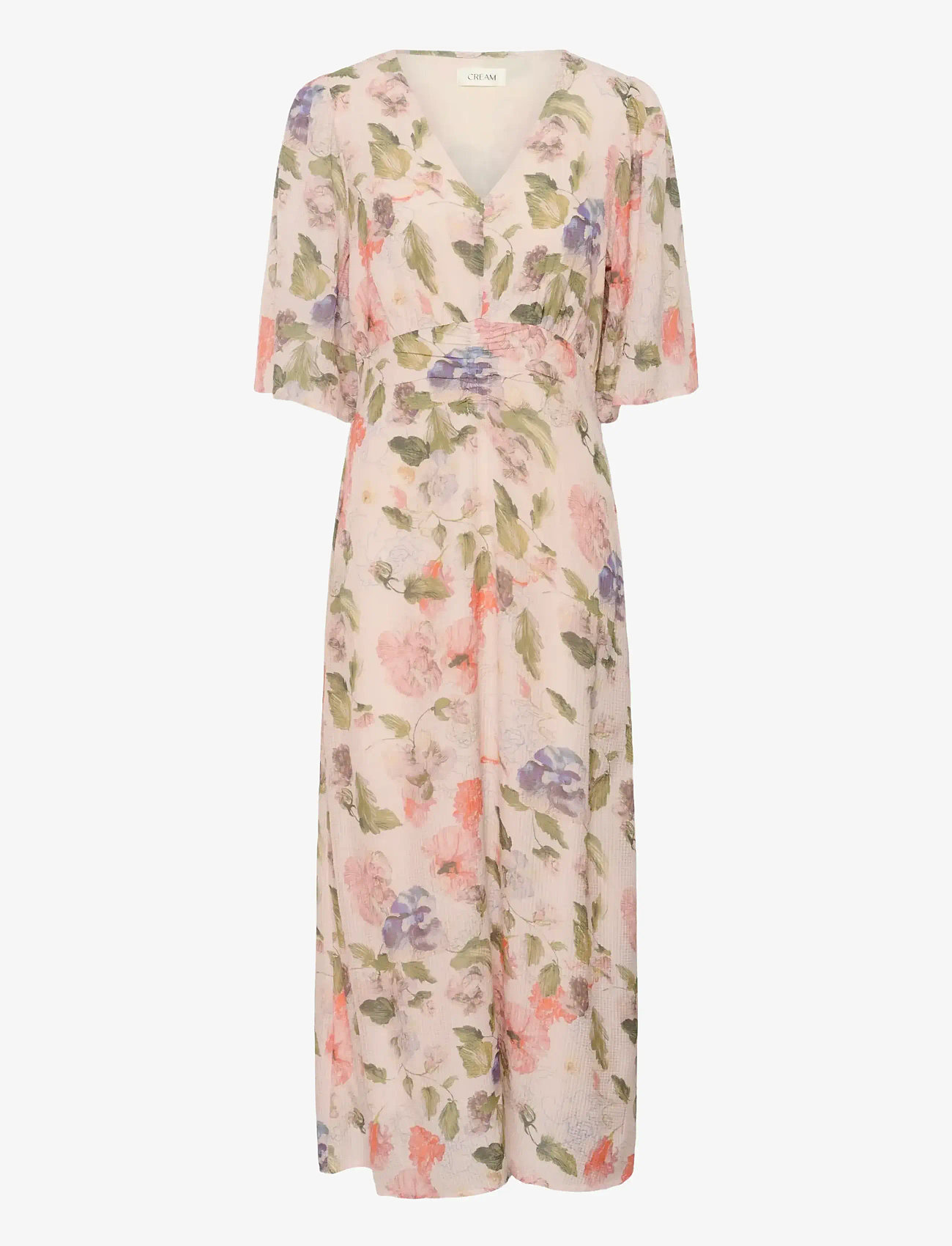 Cream - CRHailey Long Dress - sommerkjoler - sepia rose flower - 1