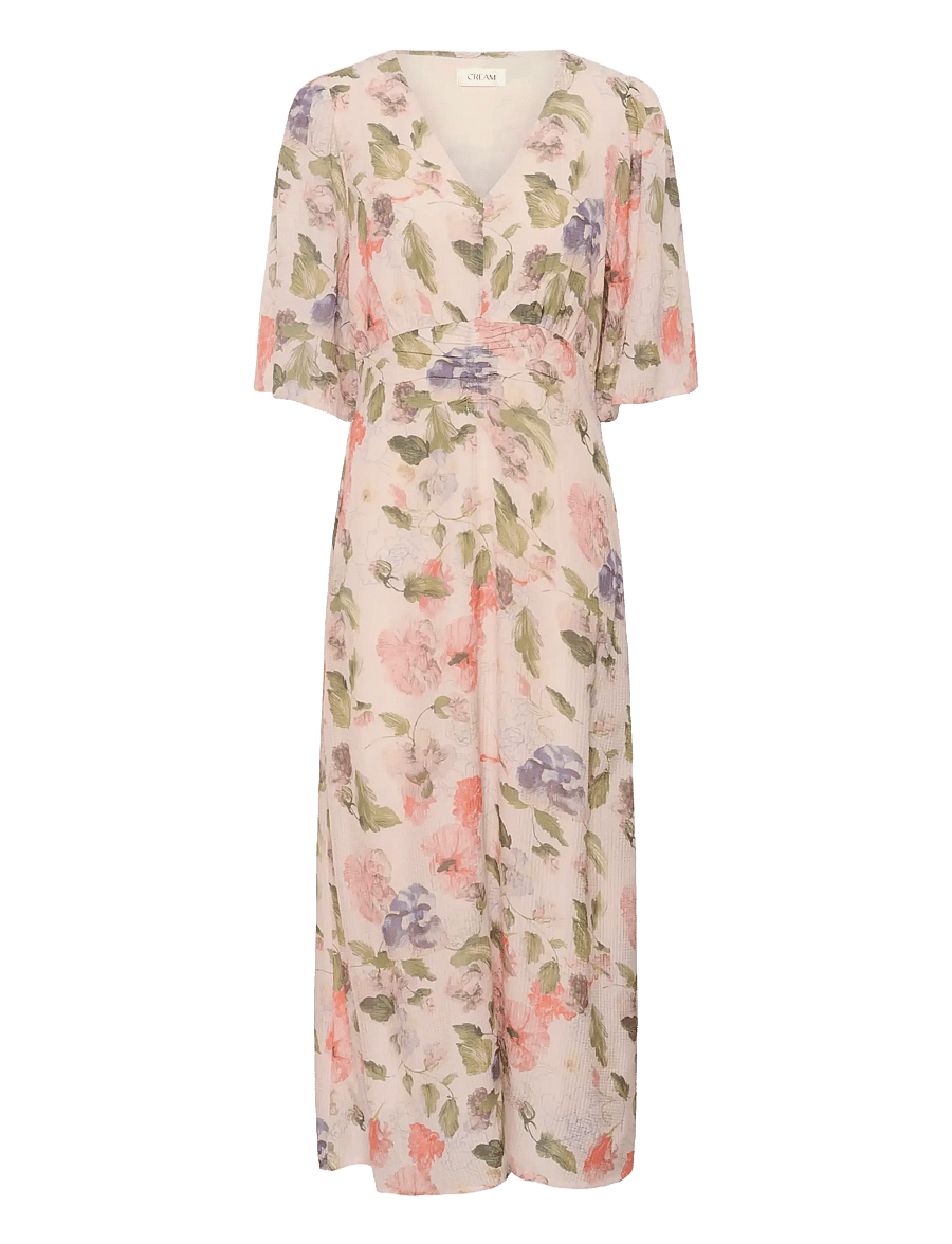 Cream - CRHailey Long Dress - kesämekot - sepia rose flower - 1