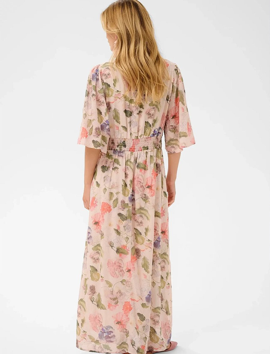 Cream - CRHailey Long Dress - kesämekot - sepia rose flower - 3