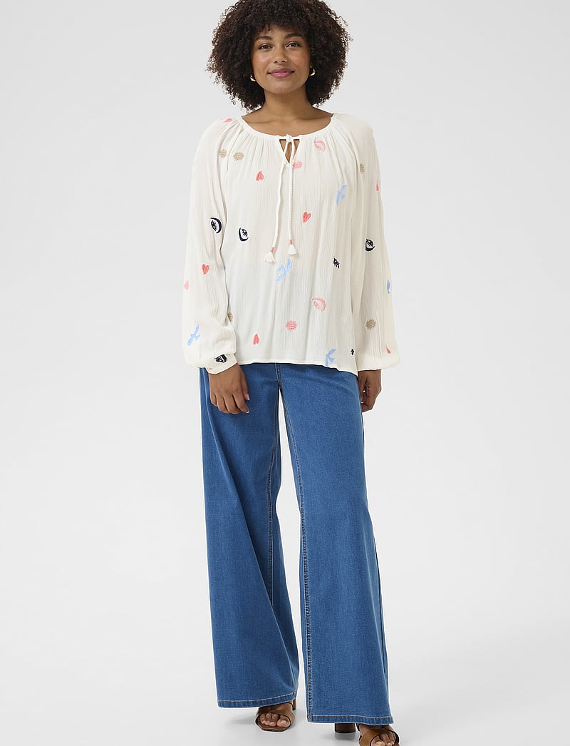 Cream - CRRonja Blouse - pikkade varrukatega pluusid - marshmallow - 3