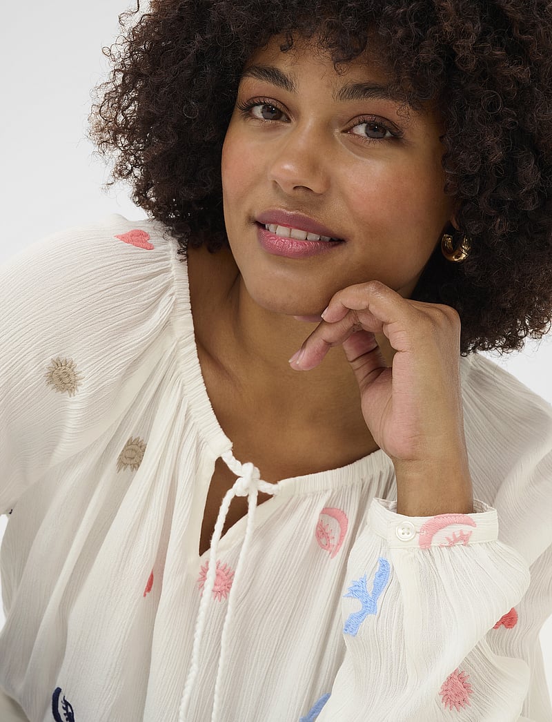 Cream - CRRonja Blouse - pikkade varrukatega pluusid - marshmallow - 5