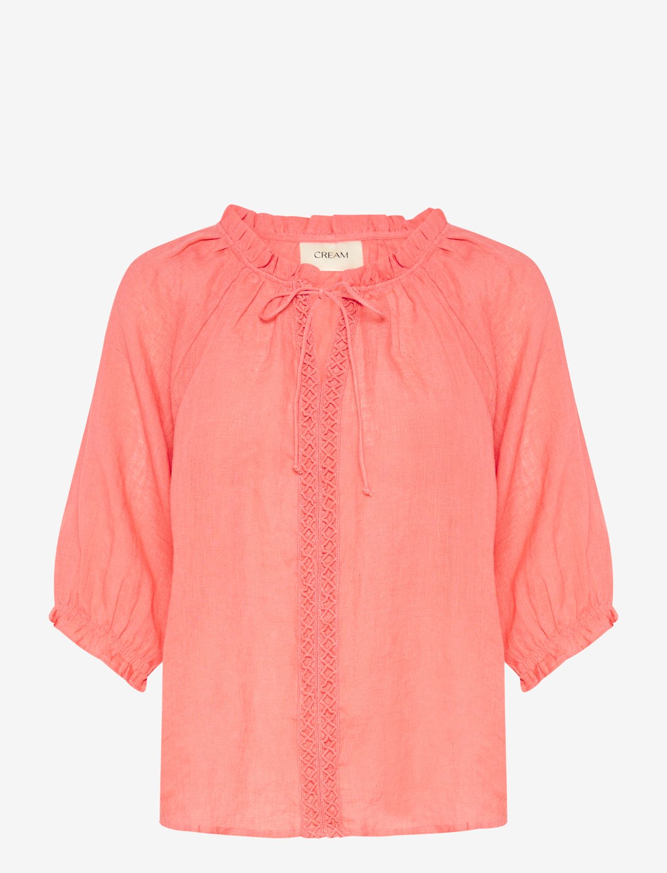 Cream - CRBellis Lace Blouse - kortærmede bluser - porcelain rose - 1