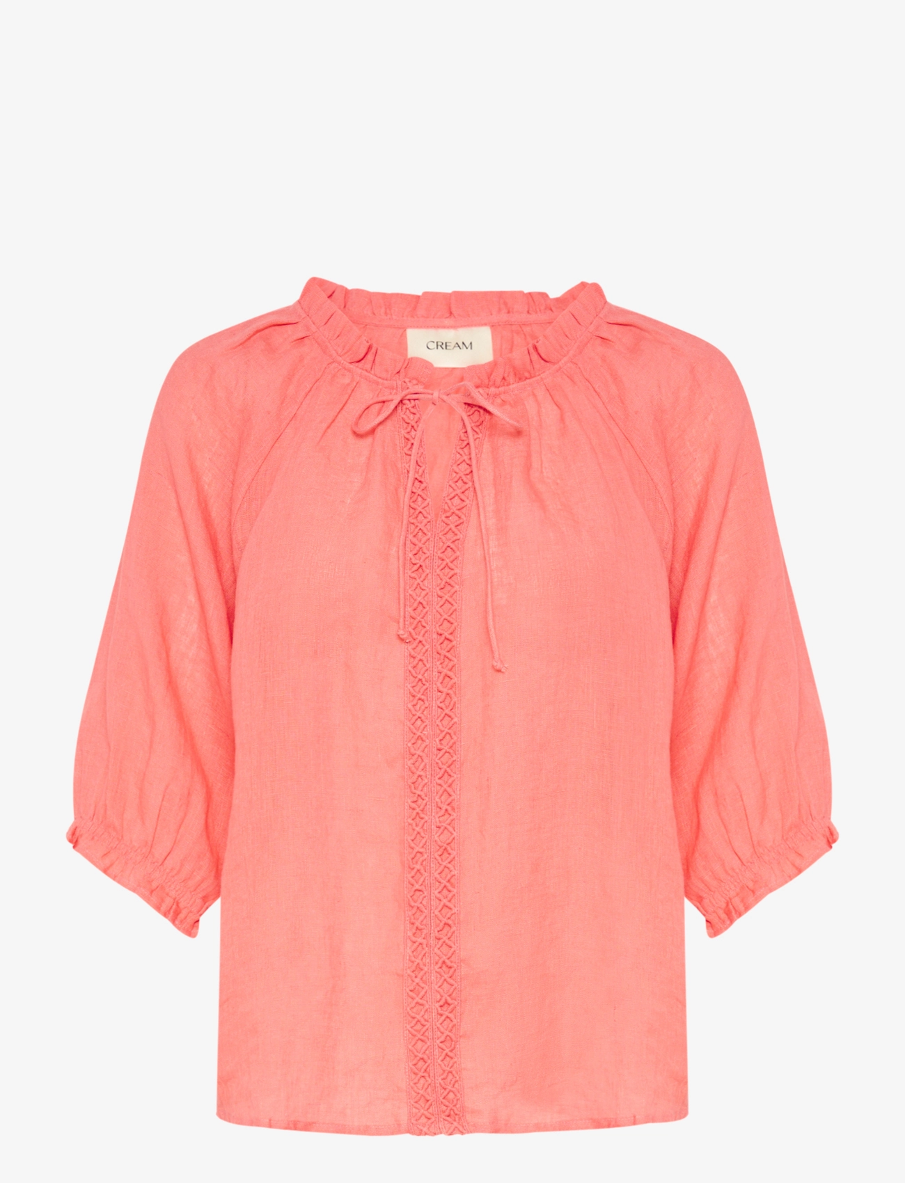Cream CRBellis Lace Blouse - Kortærmede bluser - PORCELAIN ROSE / coral