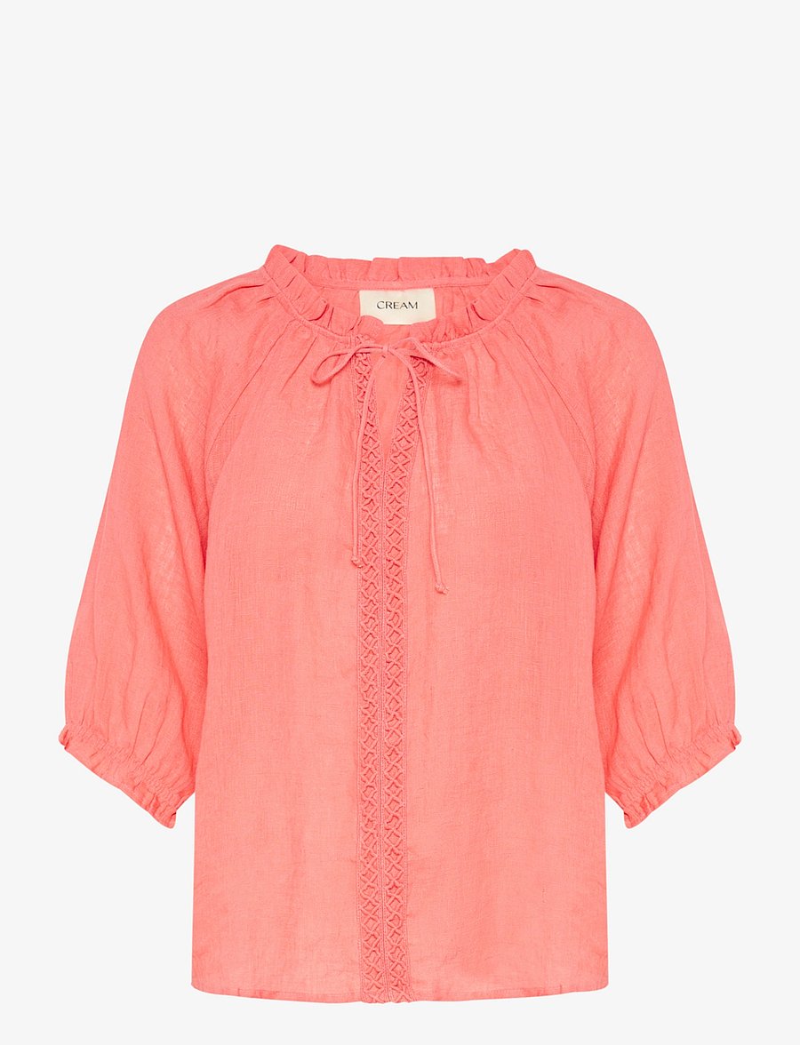 Cream - CRBellis Lace Blouse - kurzärmelige blusen - porcelain rose - 1