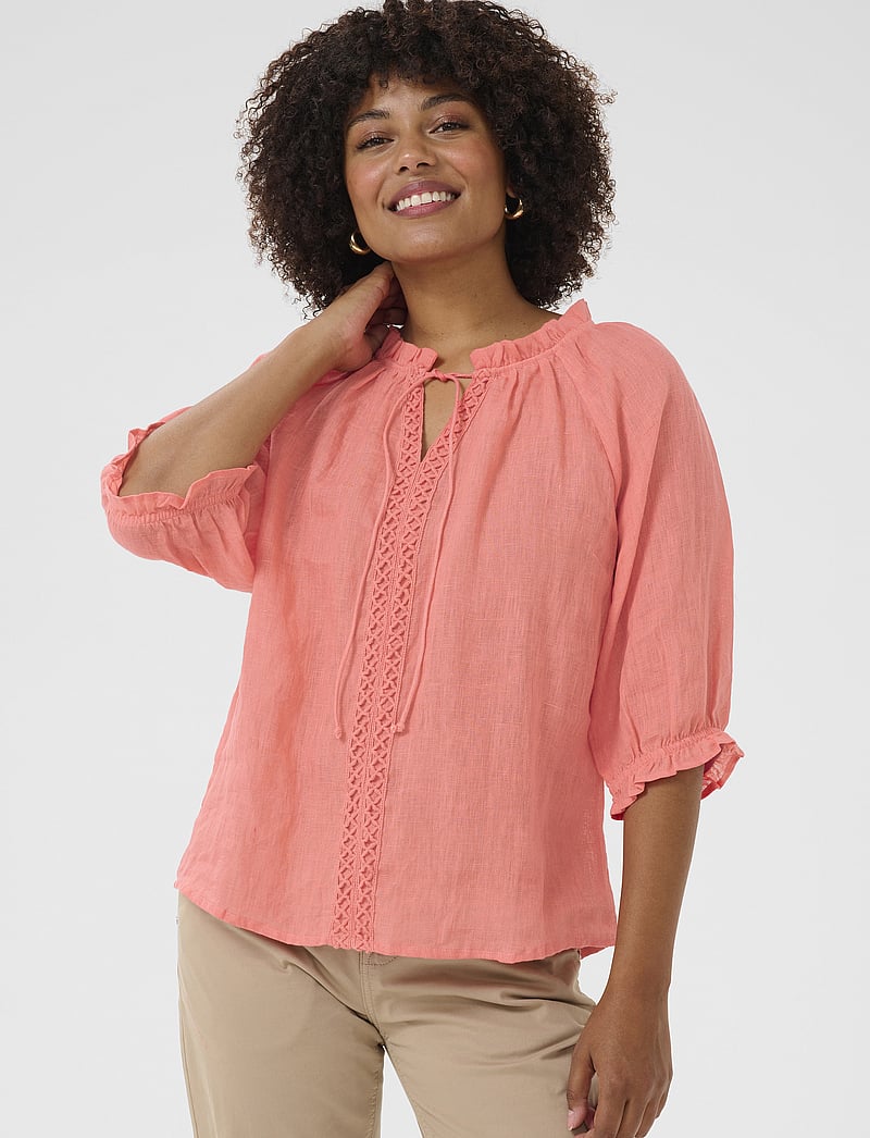 Cream - CRBellis Lace Blouse - kurzämlige blusen - porcelain rose - 0