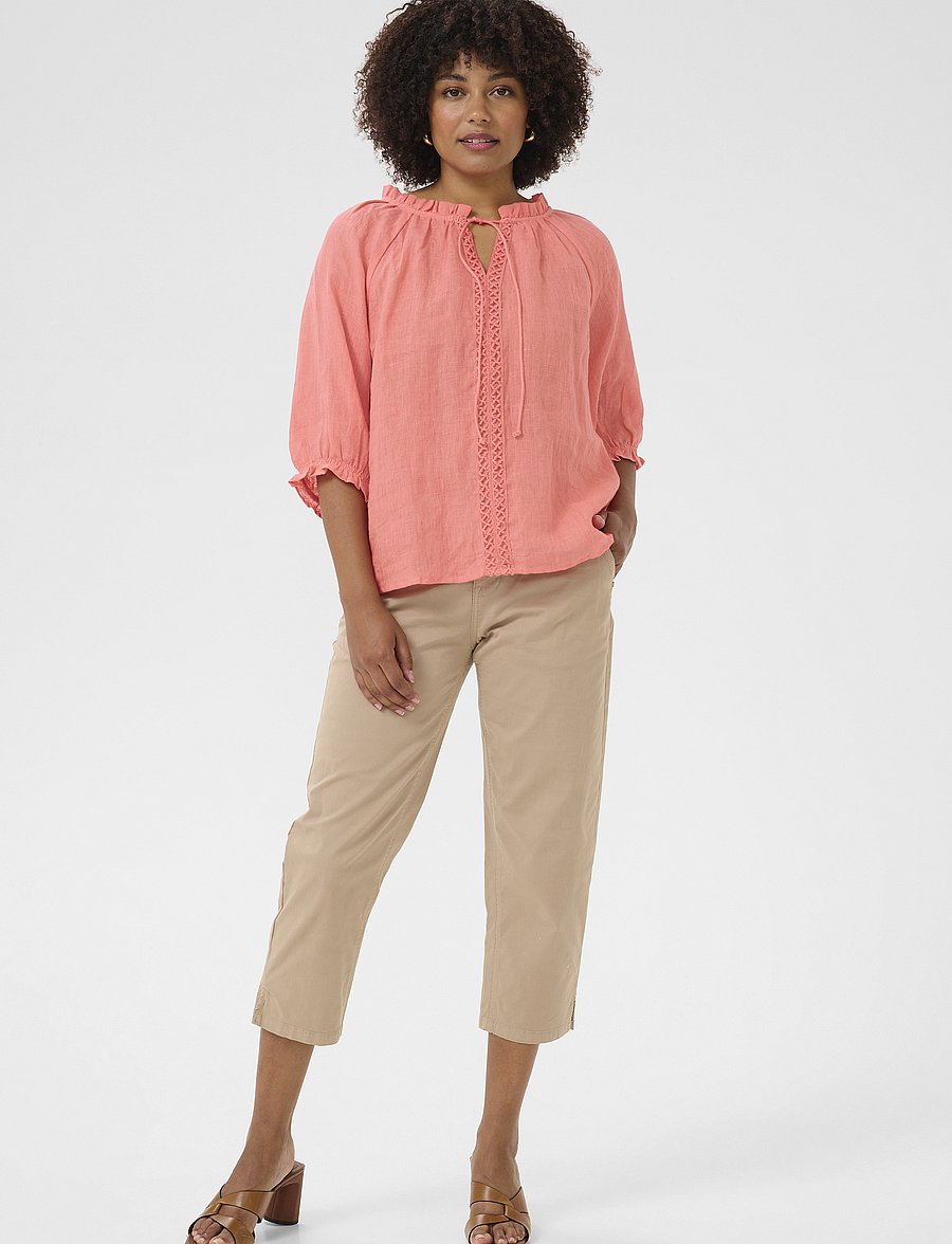 Cream - CRBellis Lace Blouse - kurzärmelige blusen - porcelain rose - 3