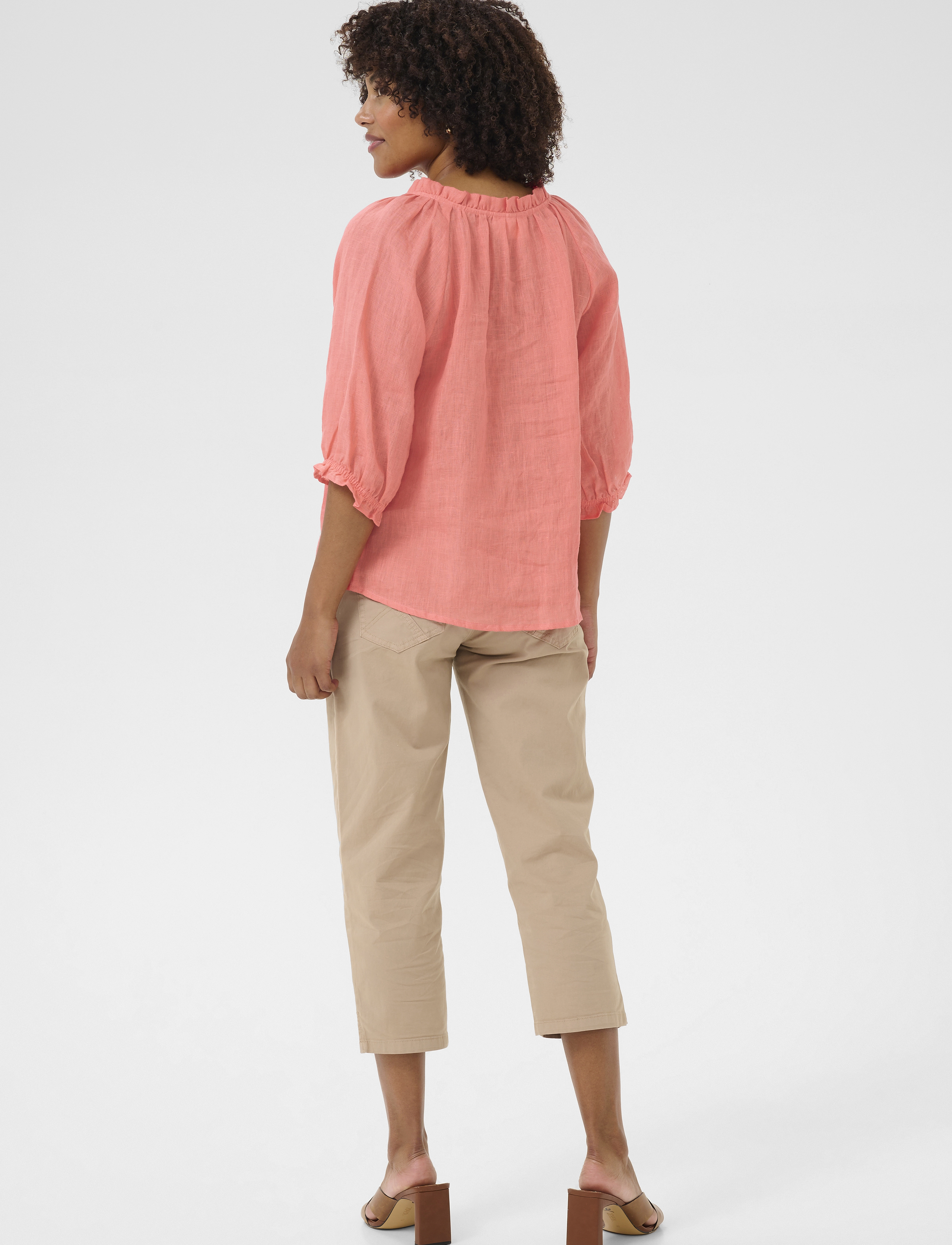 Cream - CRBellis Lace Blouse - kortærmede bluser - porcelain rose - 4