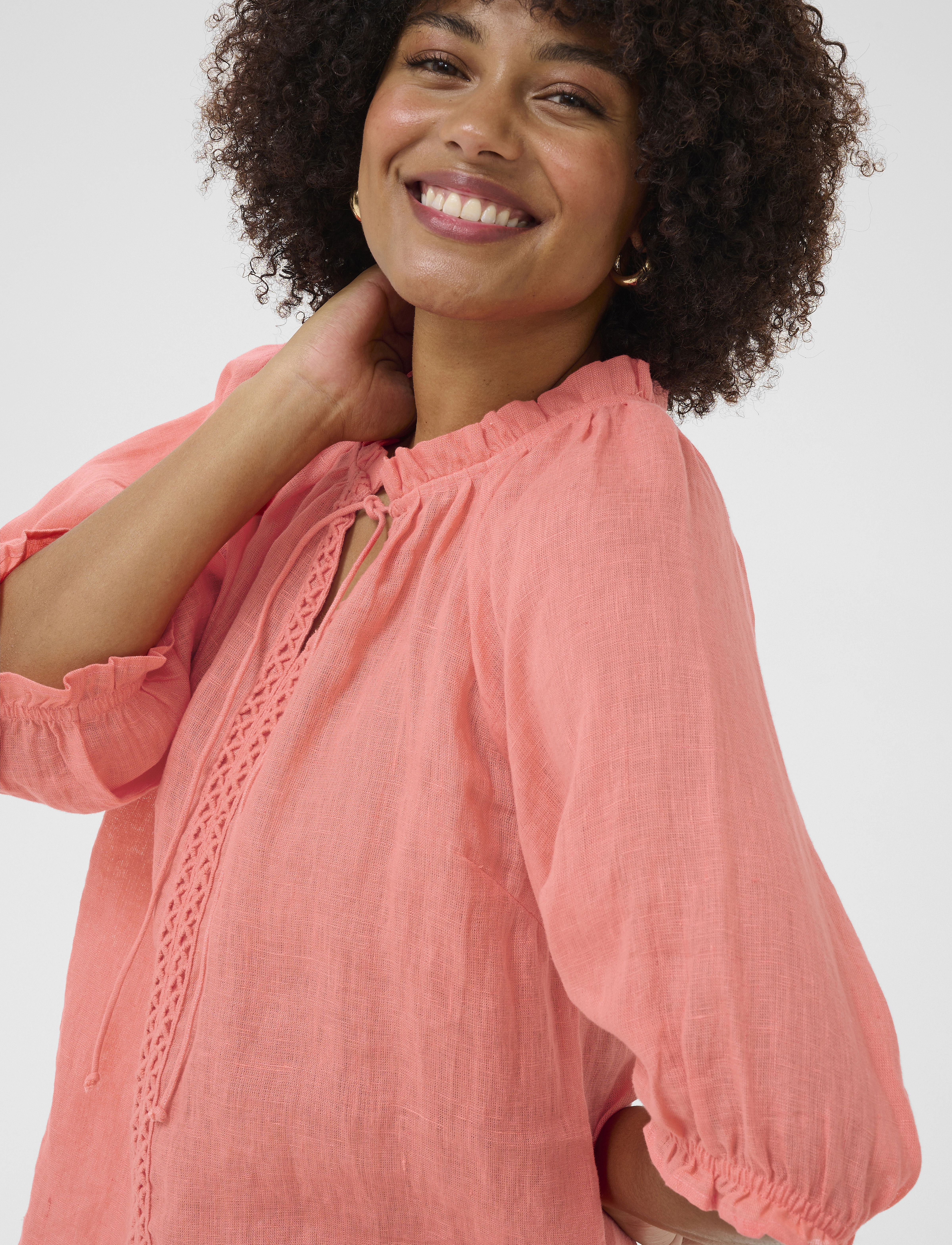 Cream - CRBellis Lace Blouse - kortærmede bluser - porcelain rose - 5
