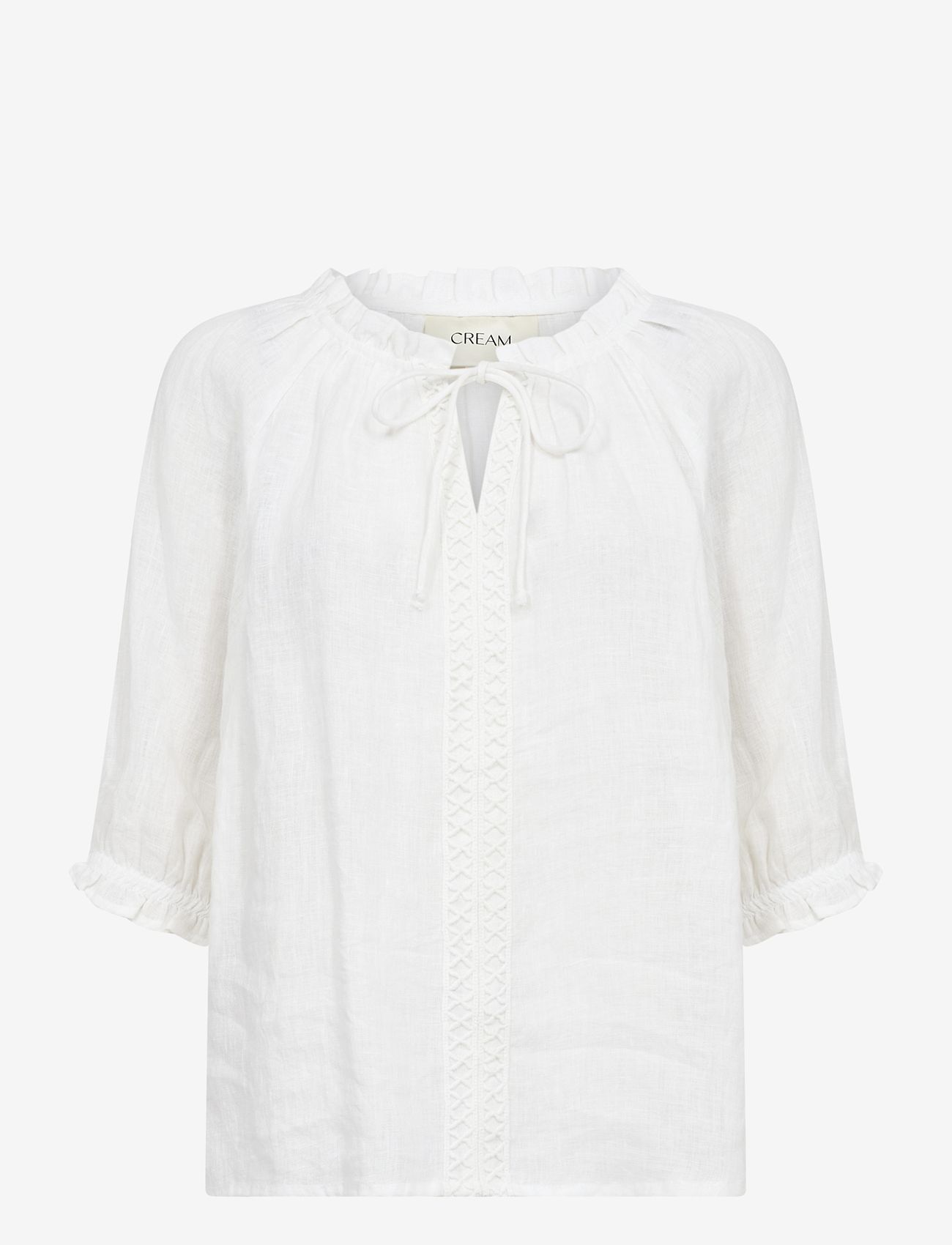 Cream - CRBellis Lace Blouse - short-sleeved blouses - snow white - 1