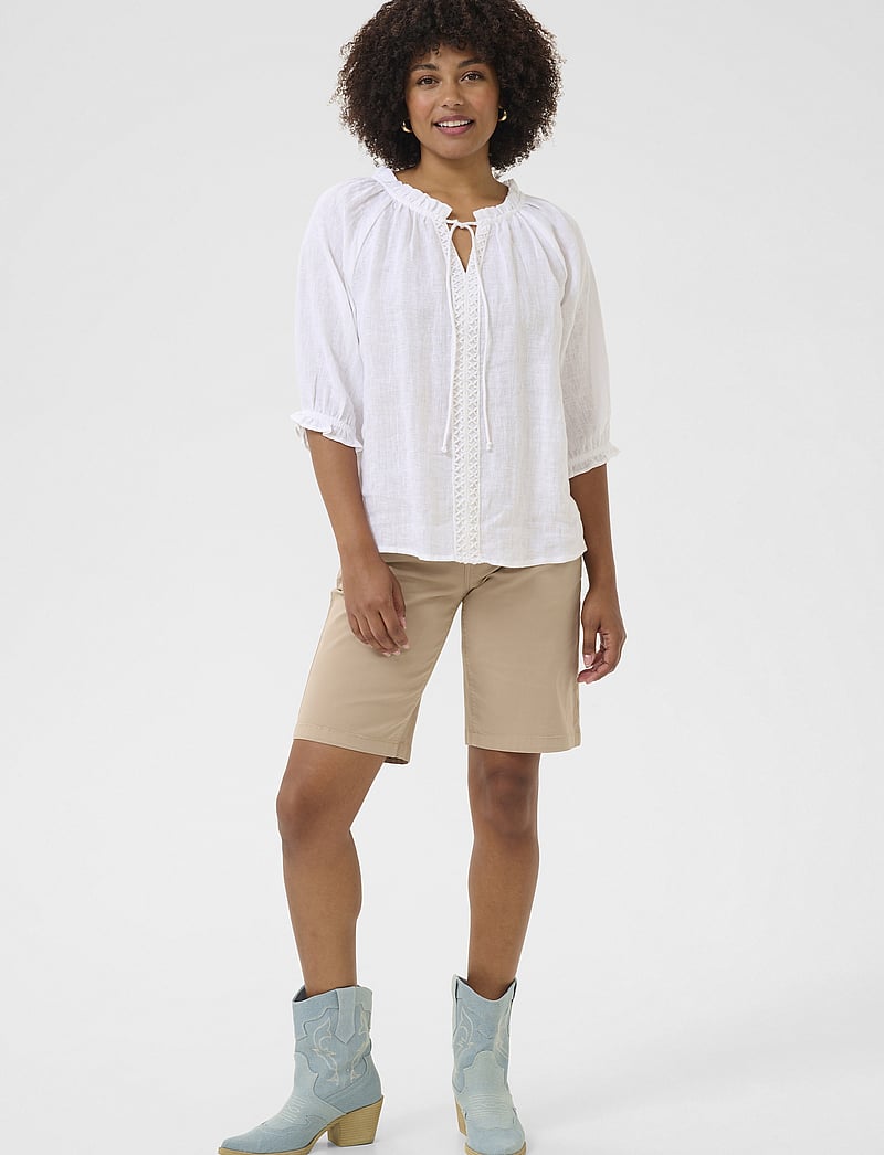 Cream - CRBellis Lace Blouse - short-sleeved blouses - snow white - 3