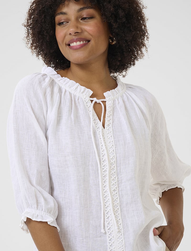Cream - CRBellis Lace Blouse - short-sleeved blouses - snow white - 5