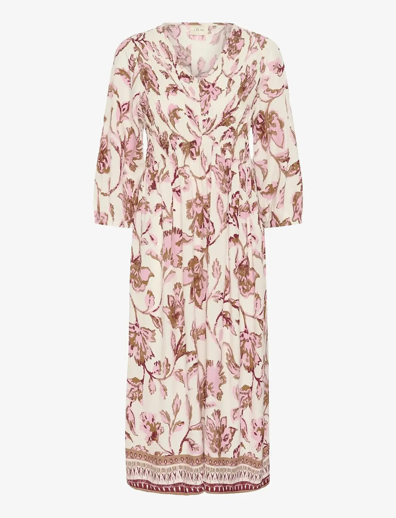 Cream - CRTiah Smock Dress - suvekleidid - pink flower - 1