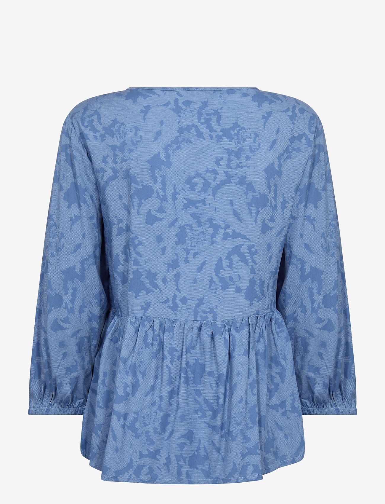 Cream - CRTiah Smock Blouse - langärmlige blusen - rivera blue ikat paisley - 1