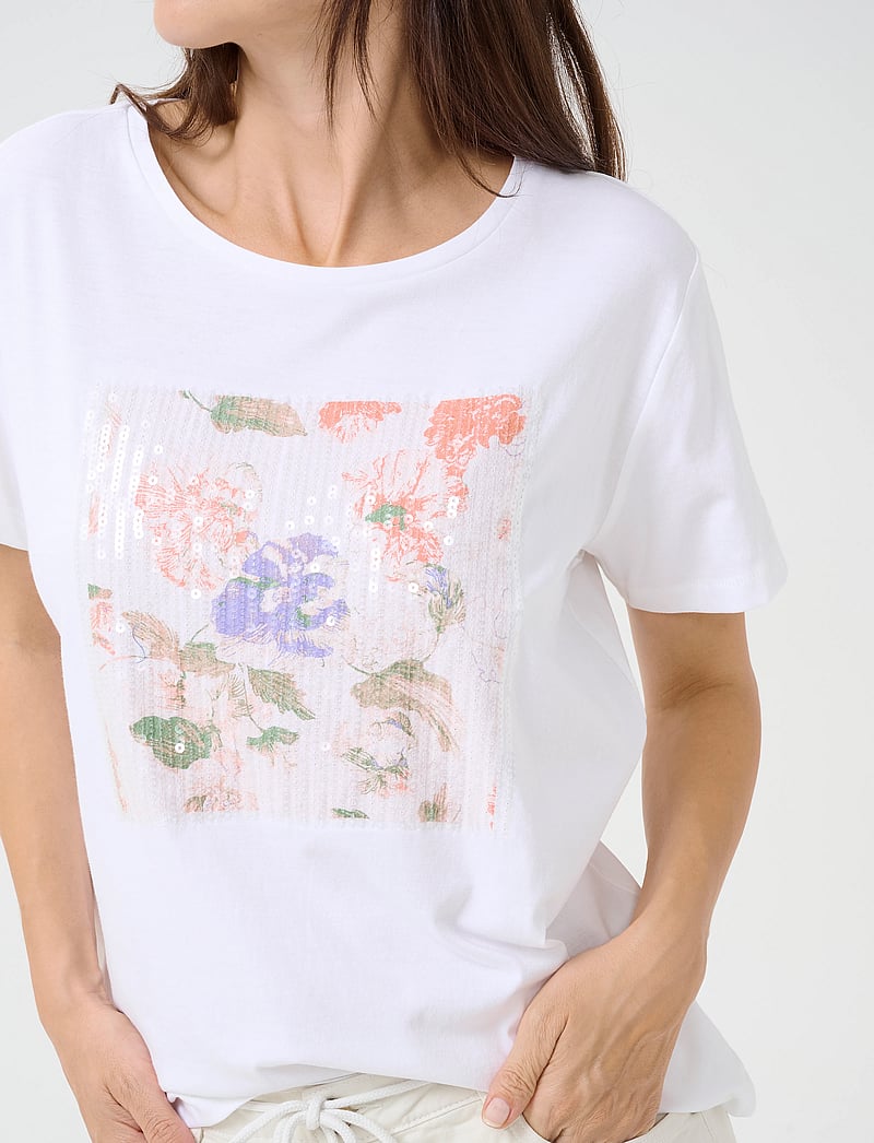 Cream - CRTria T-Shirt - t-shirts - floral sequins sepia rose - 5