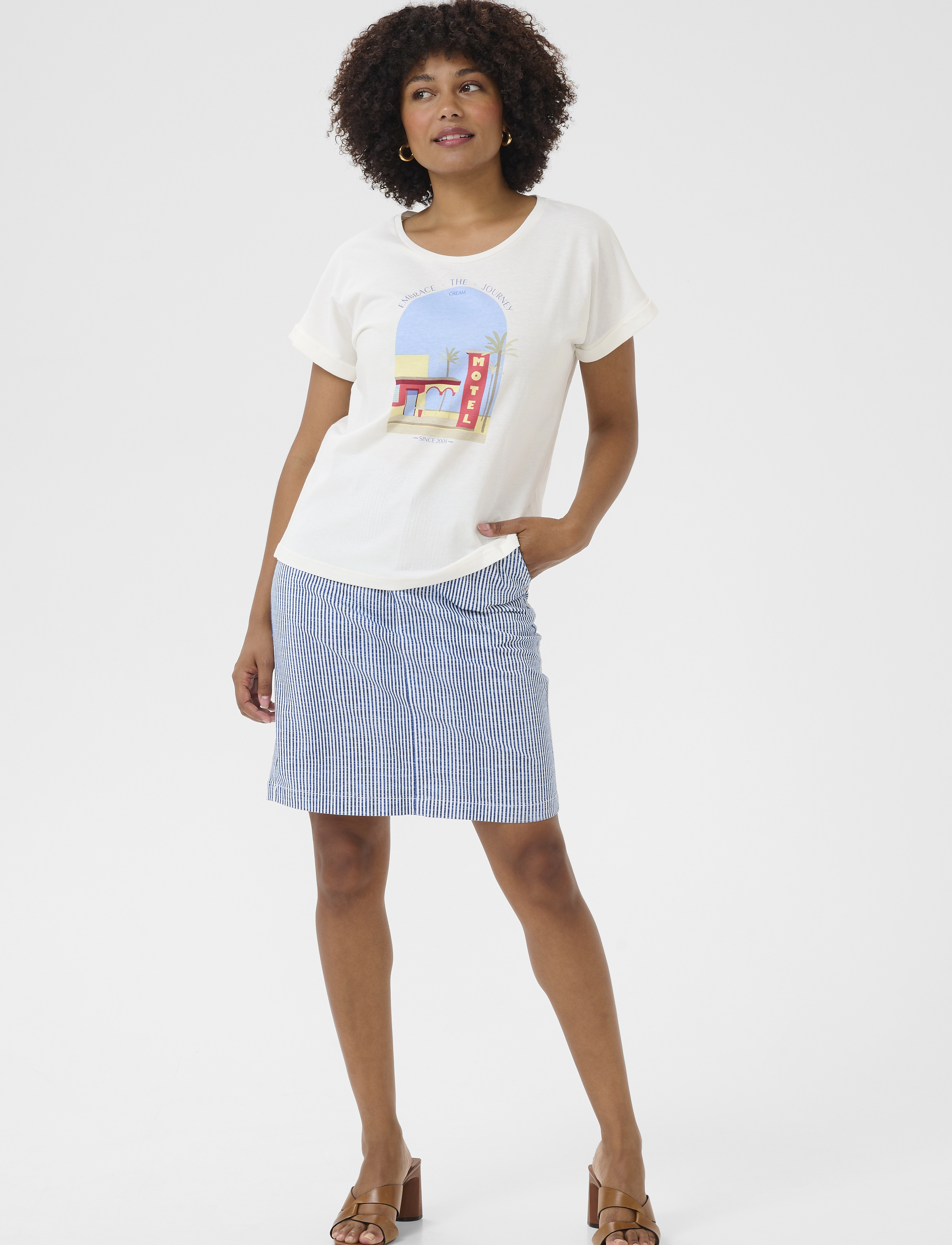 Cream - CRRigga T-Shirt - blue yellow motel - 3