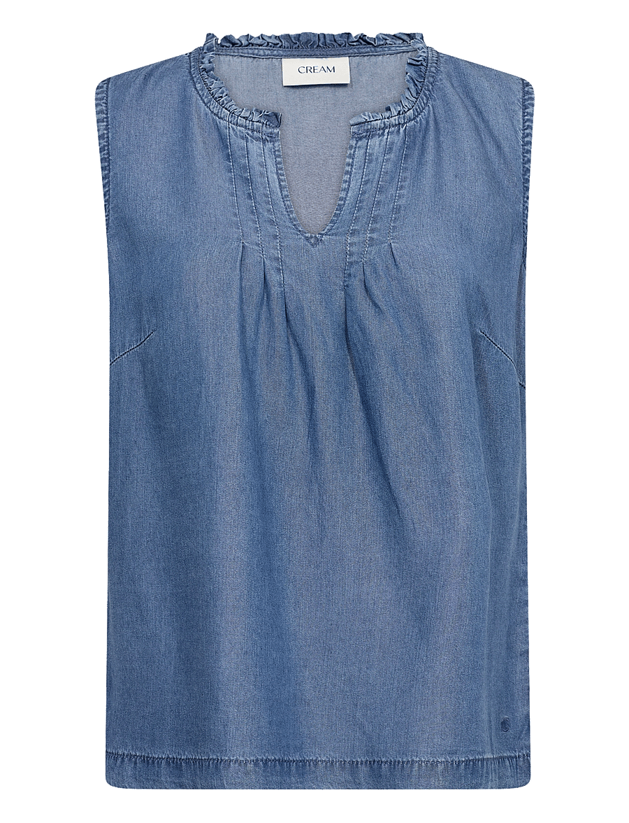 Cream - CRMolly Sleeveless Blouse - toronto medium blue denim - 1