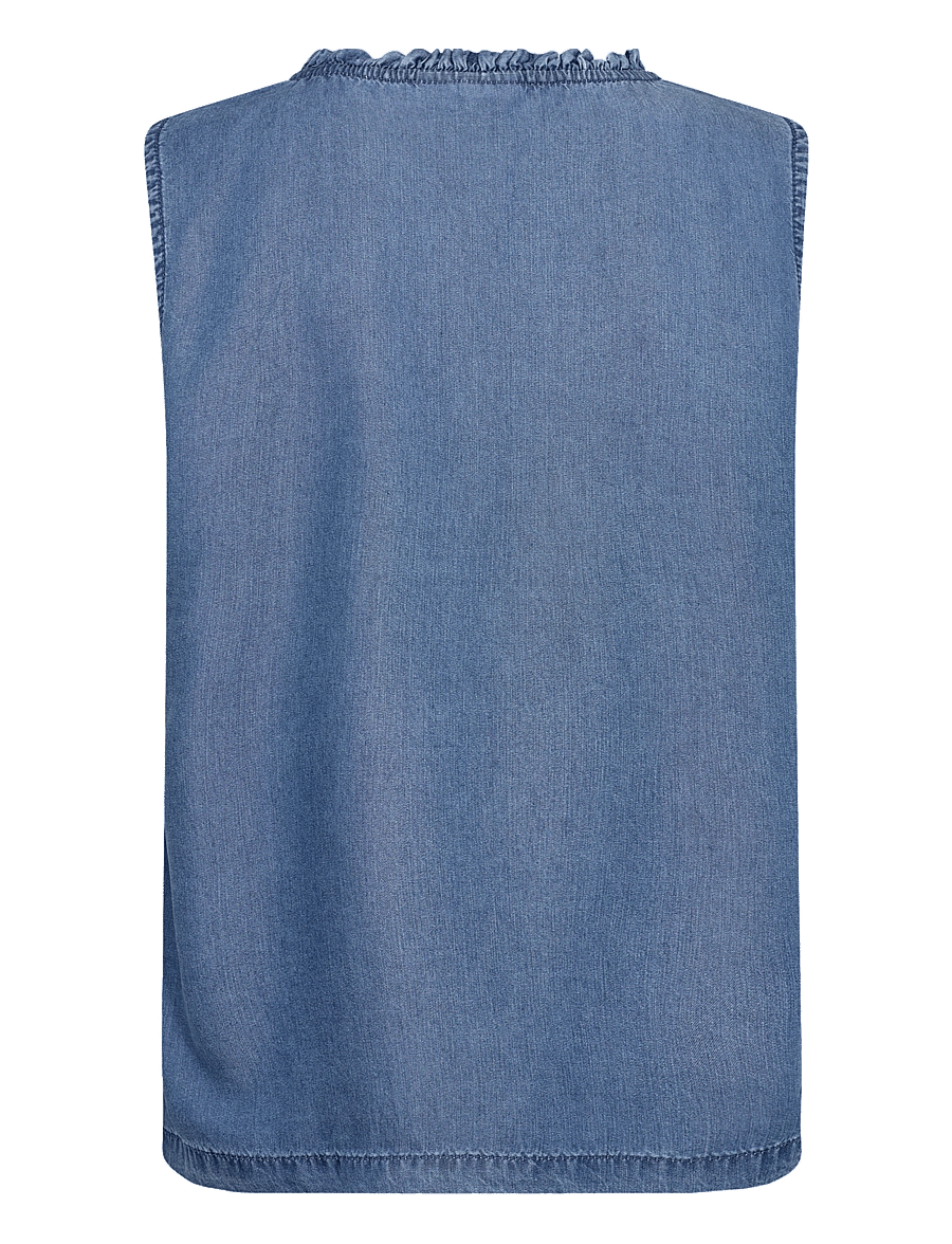 Cream - CRMolly Sleeveless Blouse - toronto medium blue denim - 2