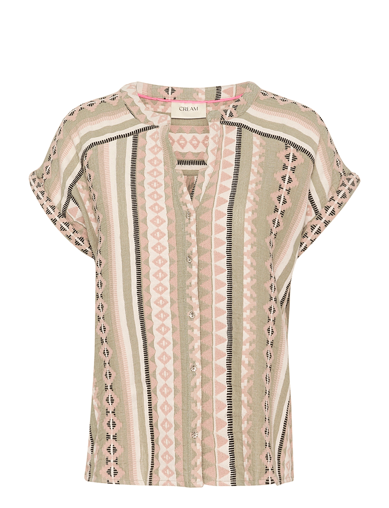 Cream - CRSola Blouse - kortærmede bluser - tea jaquard - 1