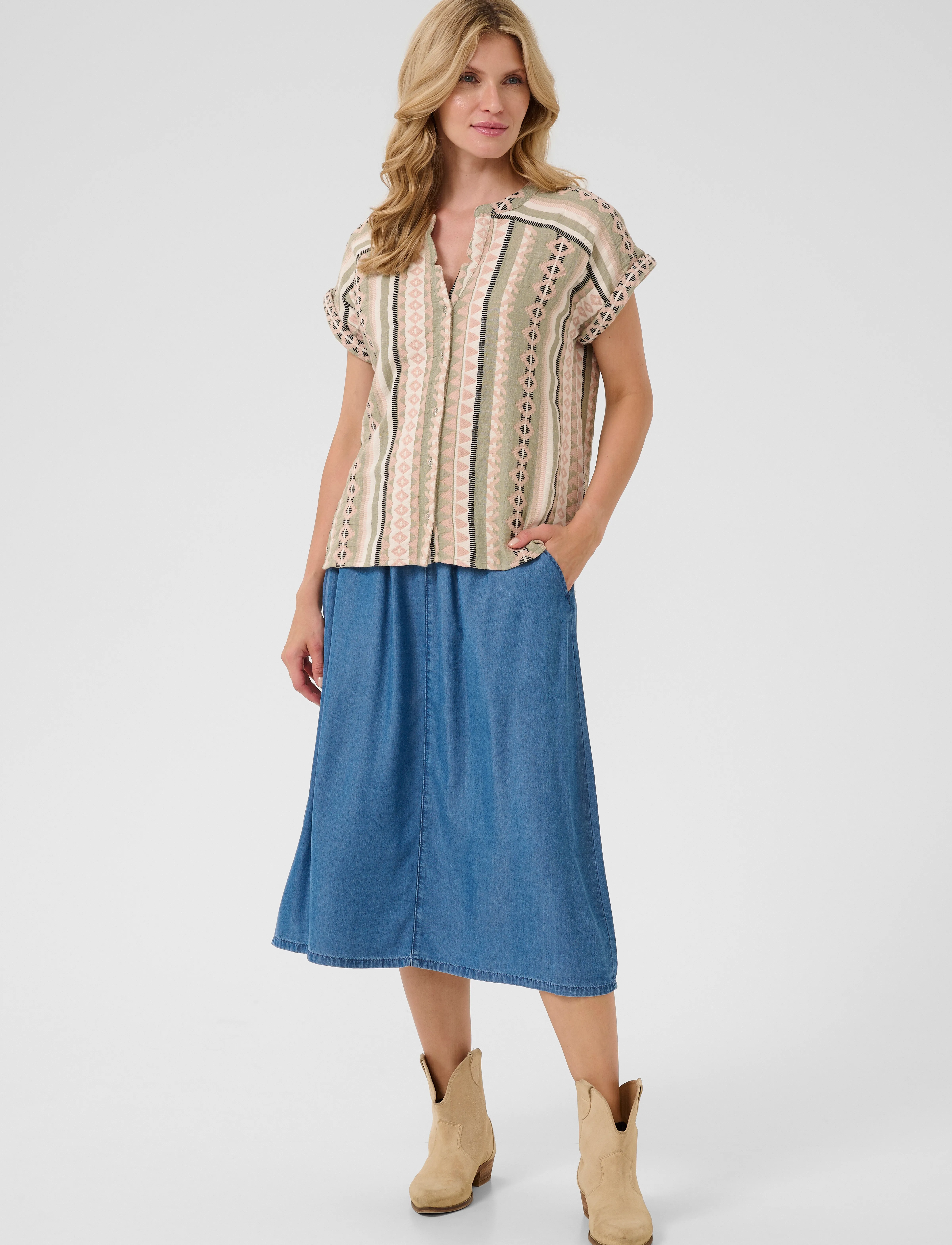 Cream - CRSola Blouse - tea jaquard - 3