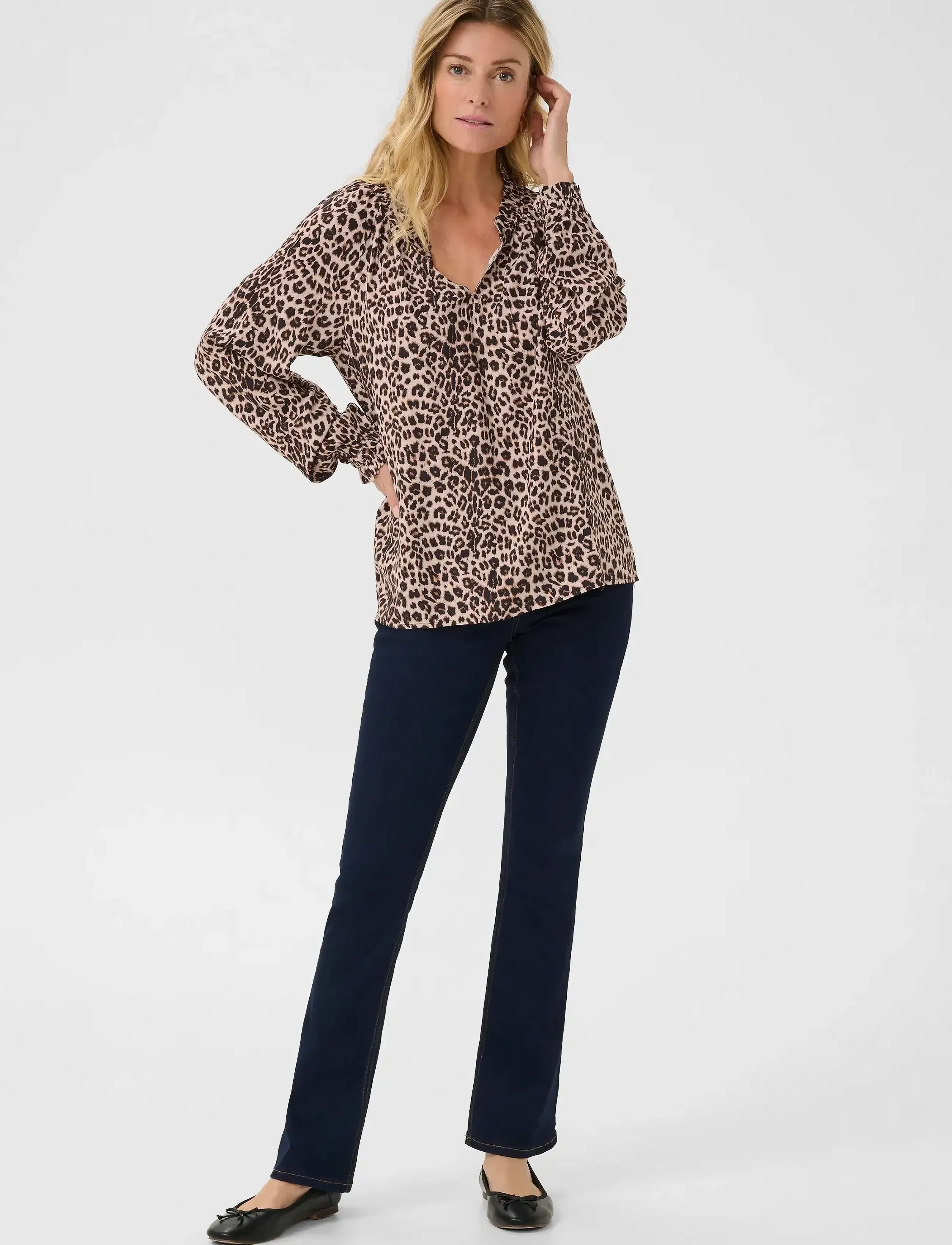 Cream - CRTiah Boho Blouse - long sleeved blouses - animal neutral - 3