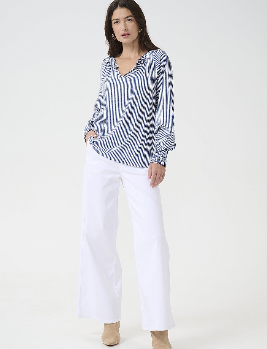 Cream - CRTiah Boho Blouse - long sleeved blouses - blue milkboy - 3
