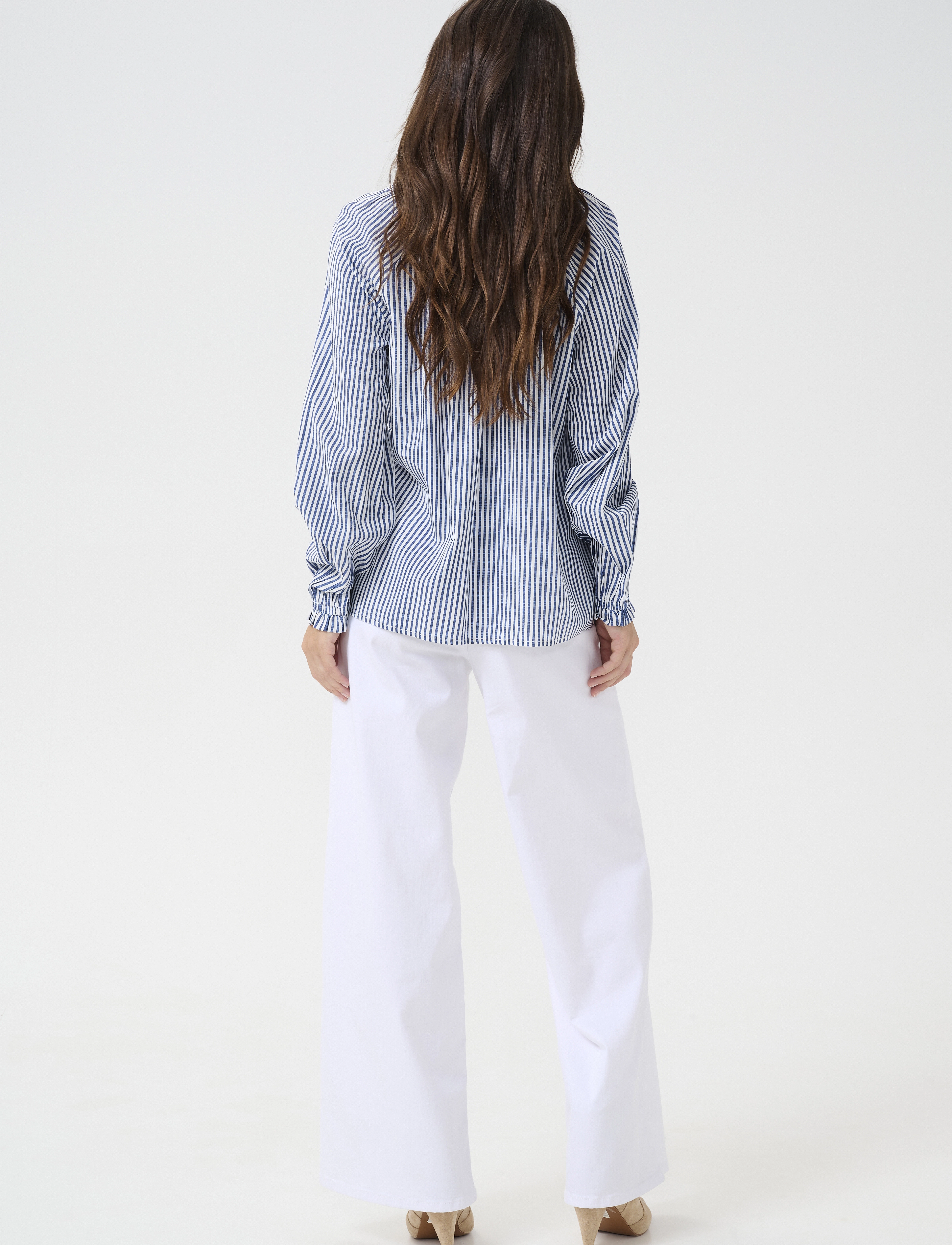 Cream - CRTiah Boho Blouse - langermede bluser - blue milkboy - 4