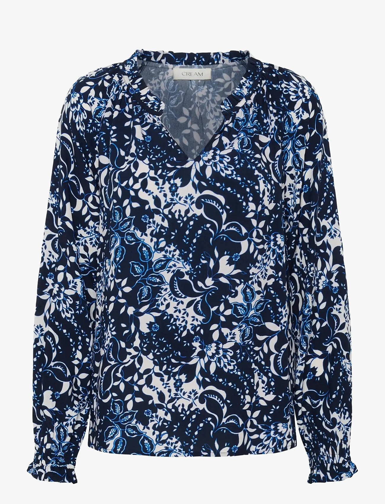 Cream - CRTiah Boho Blouse - langärmlige blusen - navy blue toile - 1