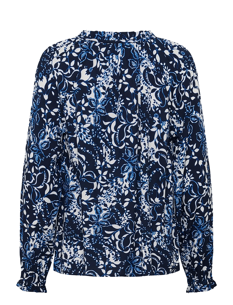Cream - CRTiah Boho Blouse - langærmede bluser - navy blue toile - 2