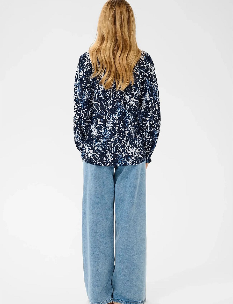 Cream - CRTiah Boho Blouse - langærmede bluser - navy blue toile - 4