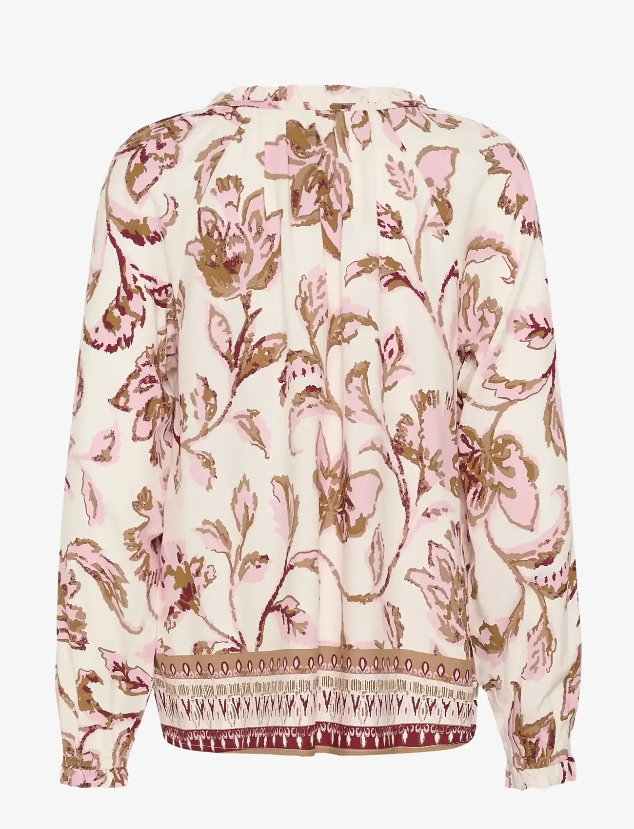 Cream - CRTiah Boho Blouse - langerma blússur - pink flower - 2
