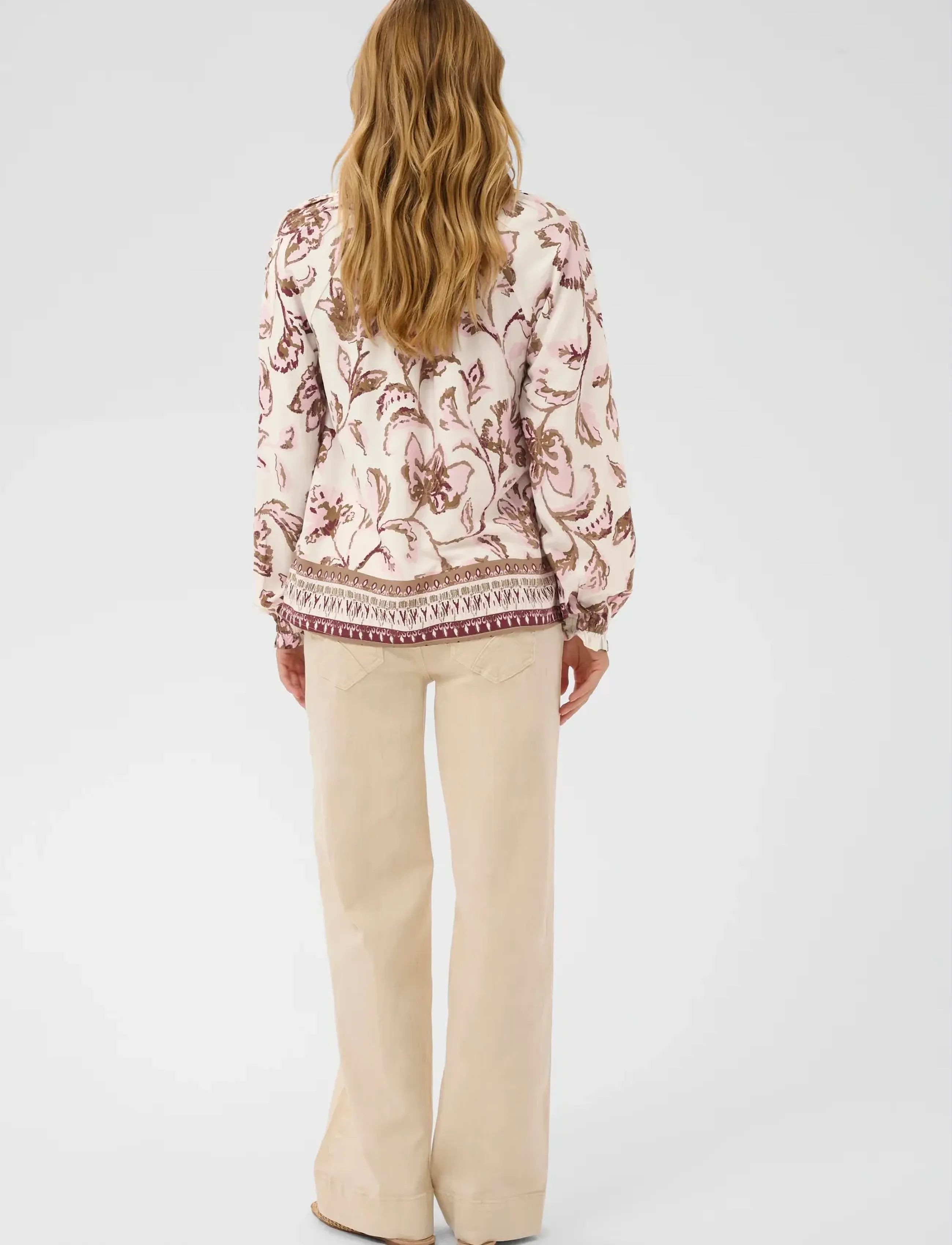 Cream - CRTiah Boho Blouse - langærmede bluser - pink flower - 4