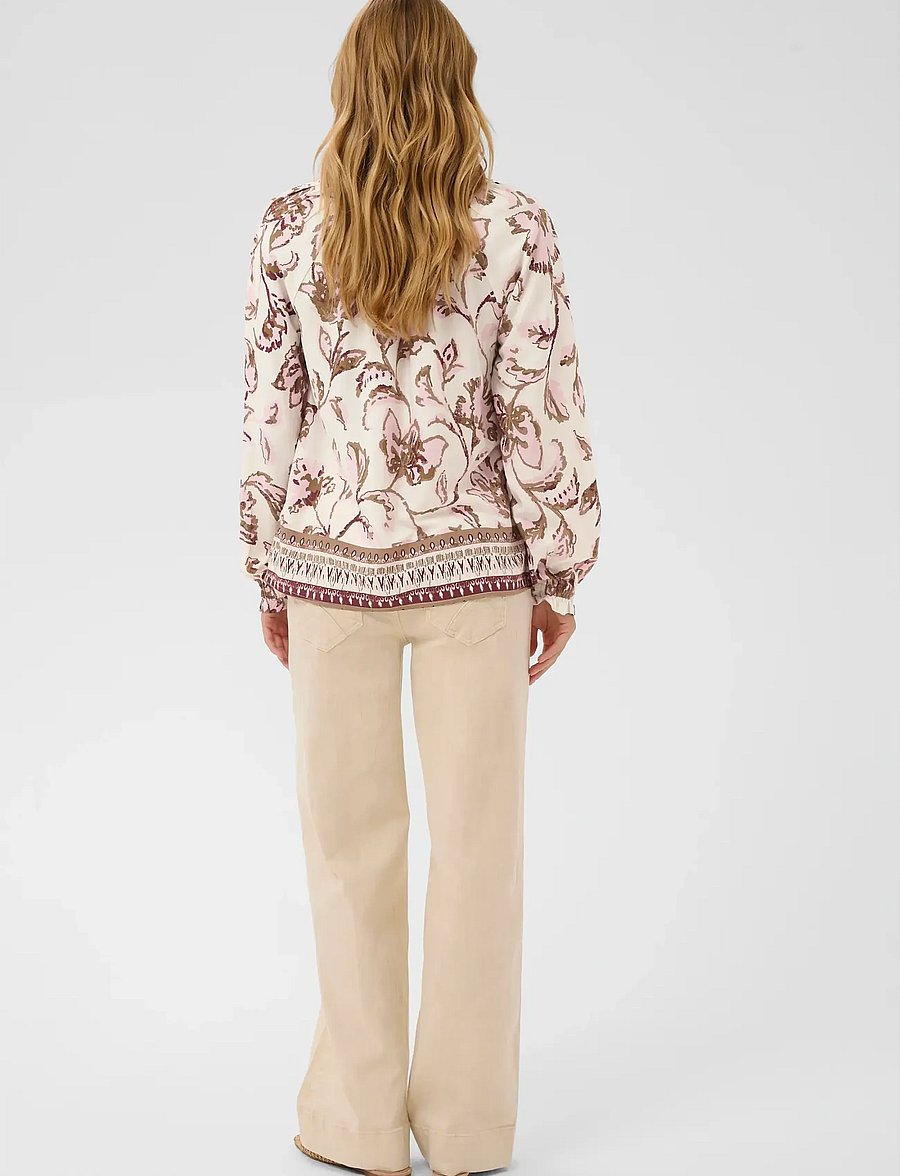 Cream - CRTiah Boho Blouse - pikkade varrukatega pluusid - pink flower - 4